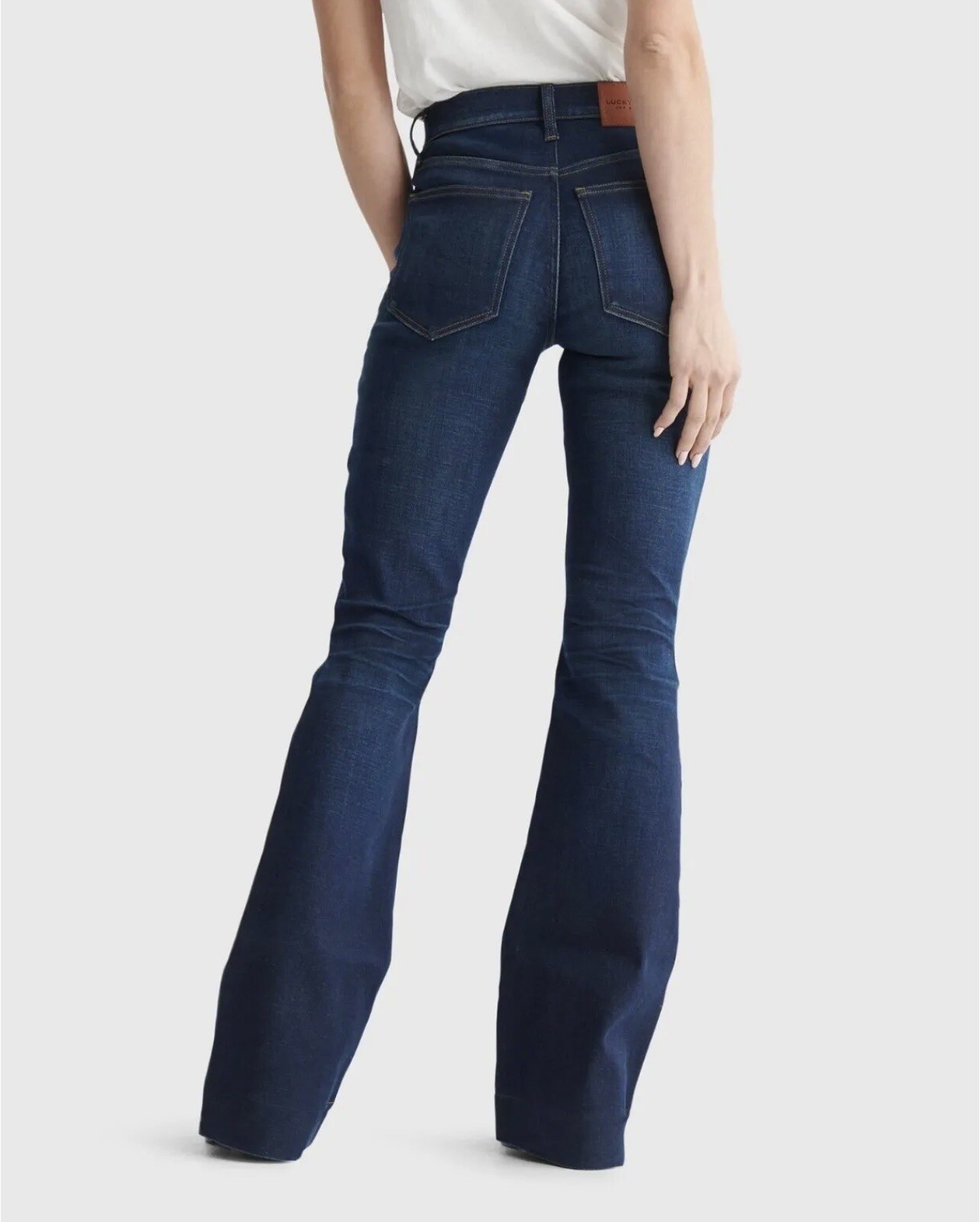 Lucky Brand High Rise Flare Stevie Ladies Jean Pants 10 Dark Wash 2way Stretch