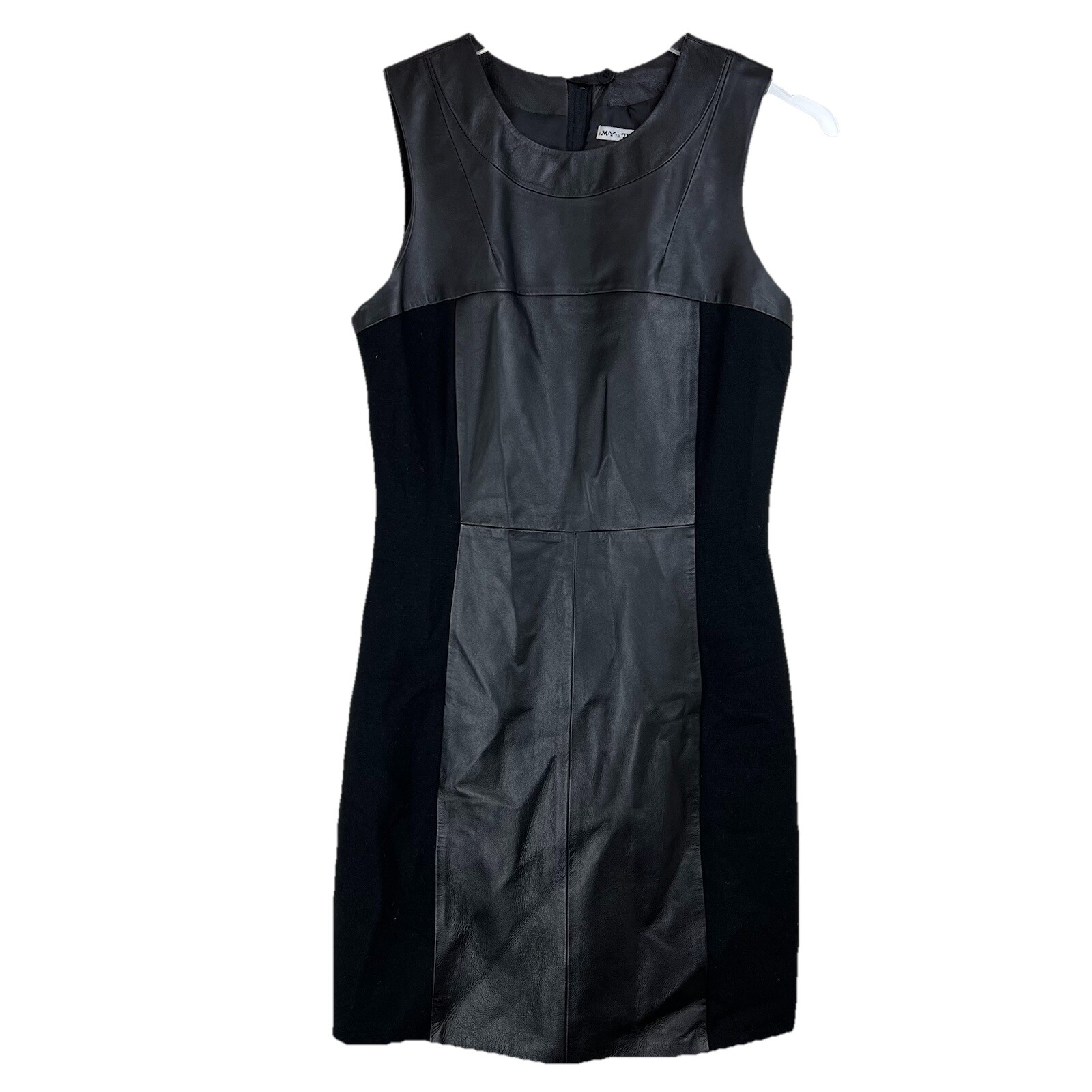 My Tribe Leather Panel Jersey Dress Black Mini Women Small Moto Classic Biker