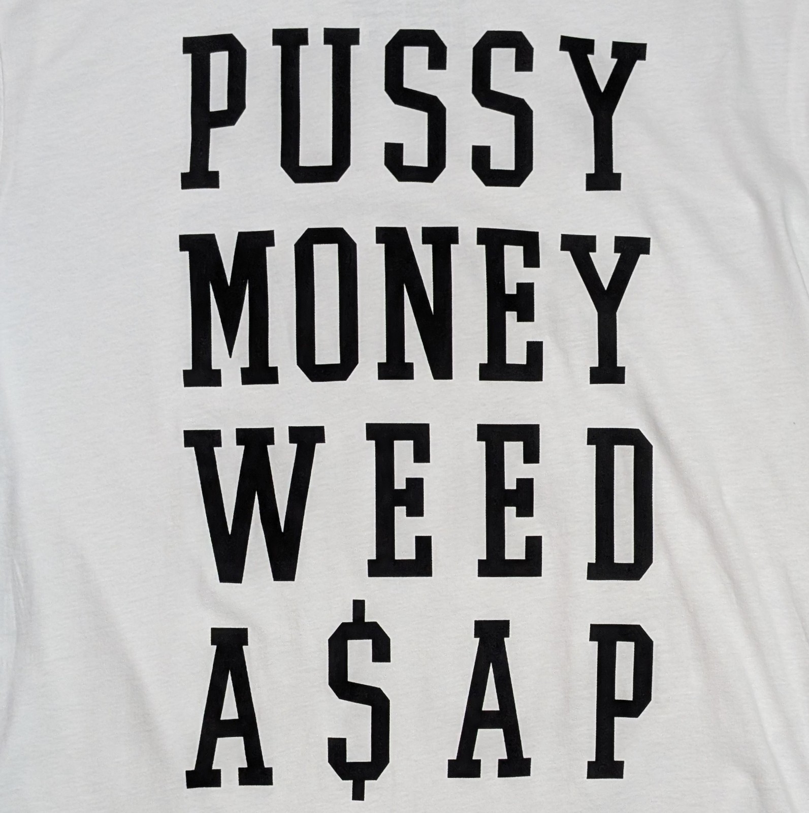 New A$AP Rocky Official Pussy Money Weed Size X Large Rap Tee 22×31 Rare