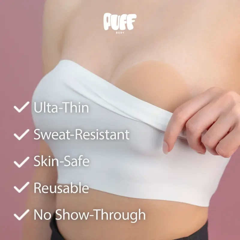 PUFF Girls Nipple Covers – Circles Non-Toxic Silicone Medical-Grade Adhesive Adh