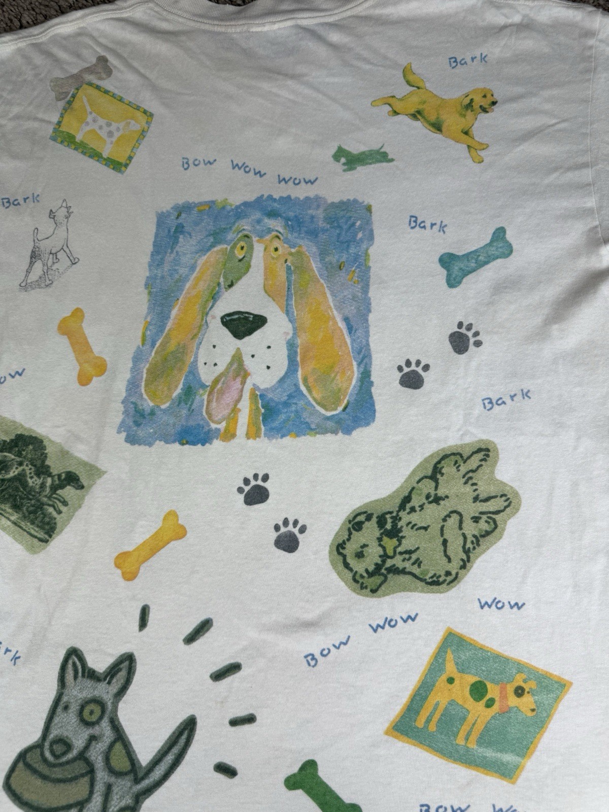 Dog T Shirt Vintage 90s Novelty All Over Print