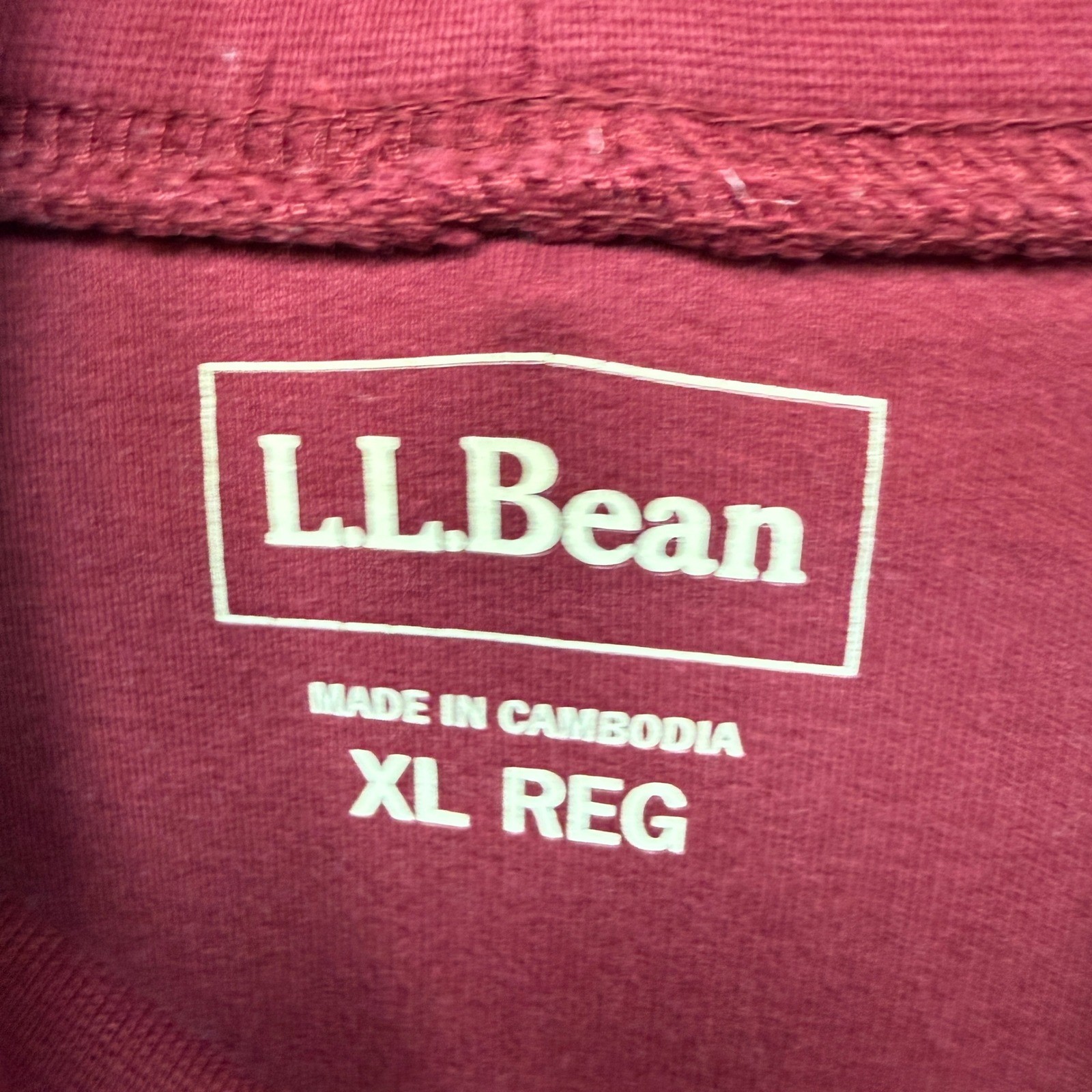 L.L Bean Turtleneck Shirt Mens XL Burgundy Red Cotton Long Sleeve Pullover