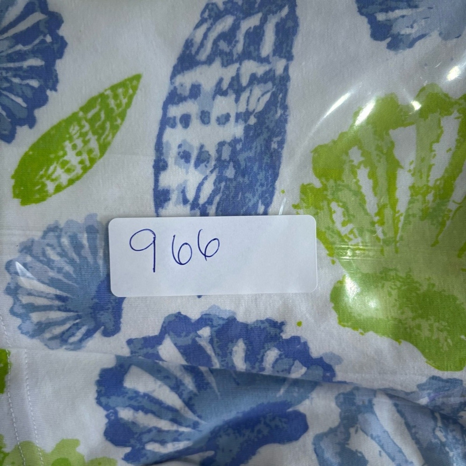 Ana Clare Womens Seashell Print Dress Size Small Green Blue 3/4 Sleeve Vacation