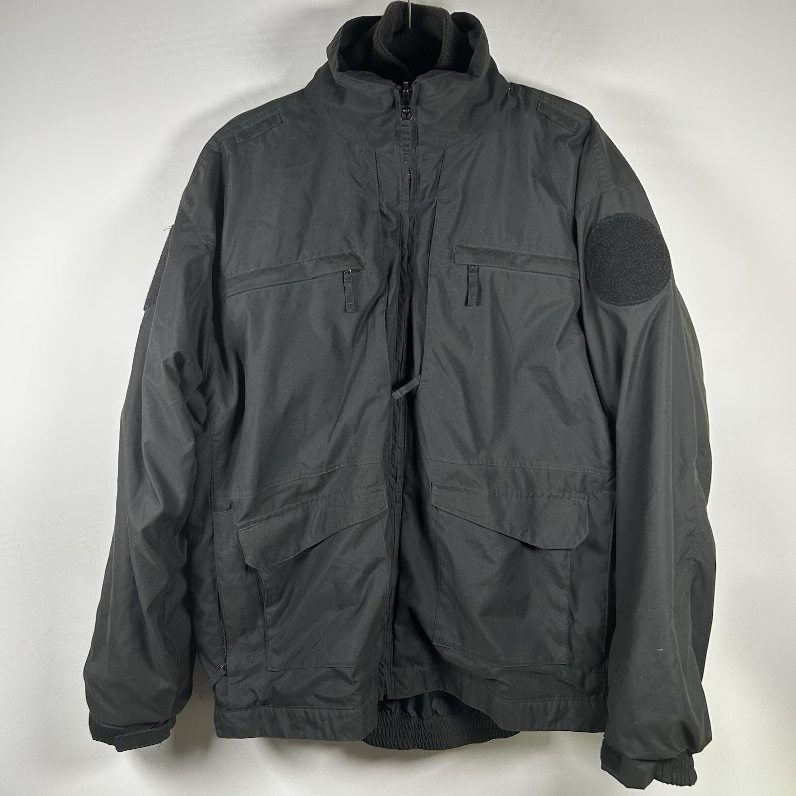 Tru-Spec Tactical Jacket Mens Large Black Removable Fleece Liner Cold Weather