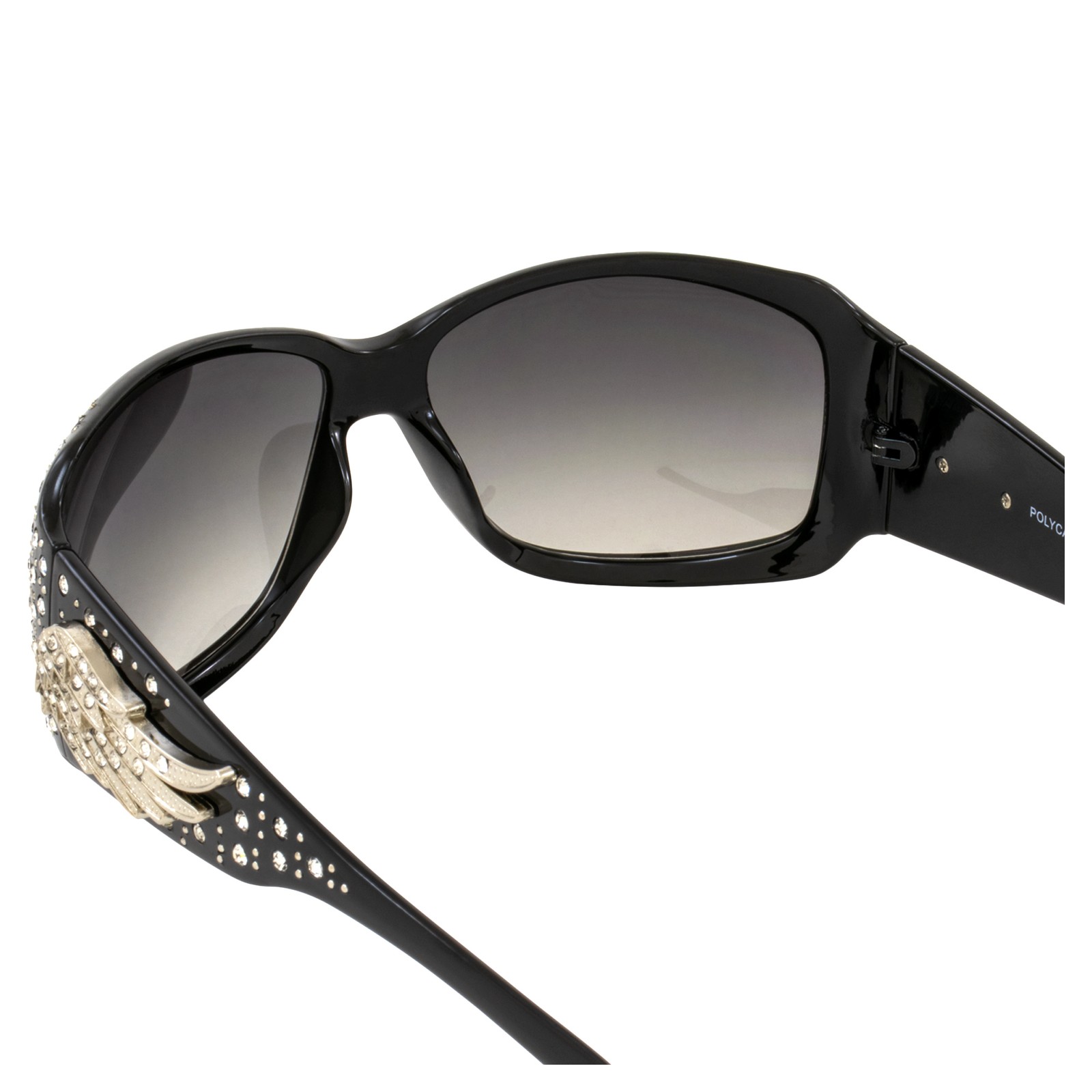 Rodeo Queen Angel Women’s Fashion Sunglasses Black Frame w/ Bling Rhinestones