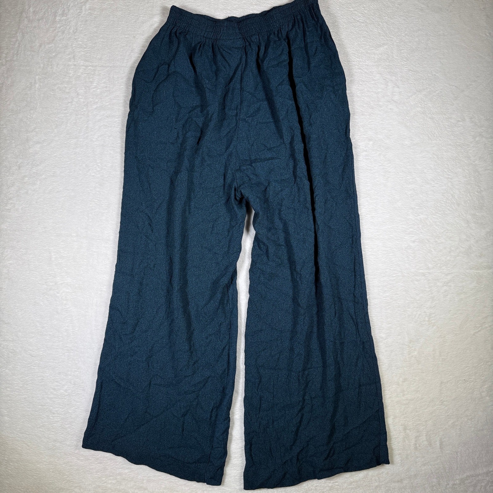 Kathryn Irene Lange Womens Pants Wide Leg High Elastic Waist Blue Size 14 16