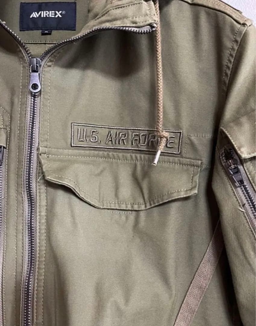 AVIREX Hoodie Military Jacket Blouson Coat Men Size XL Genuine