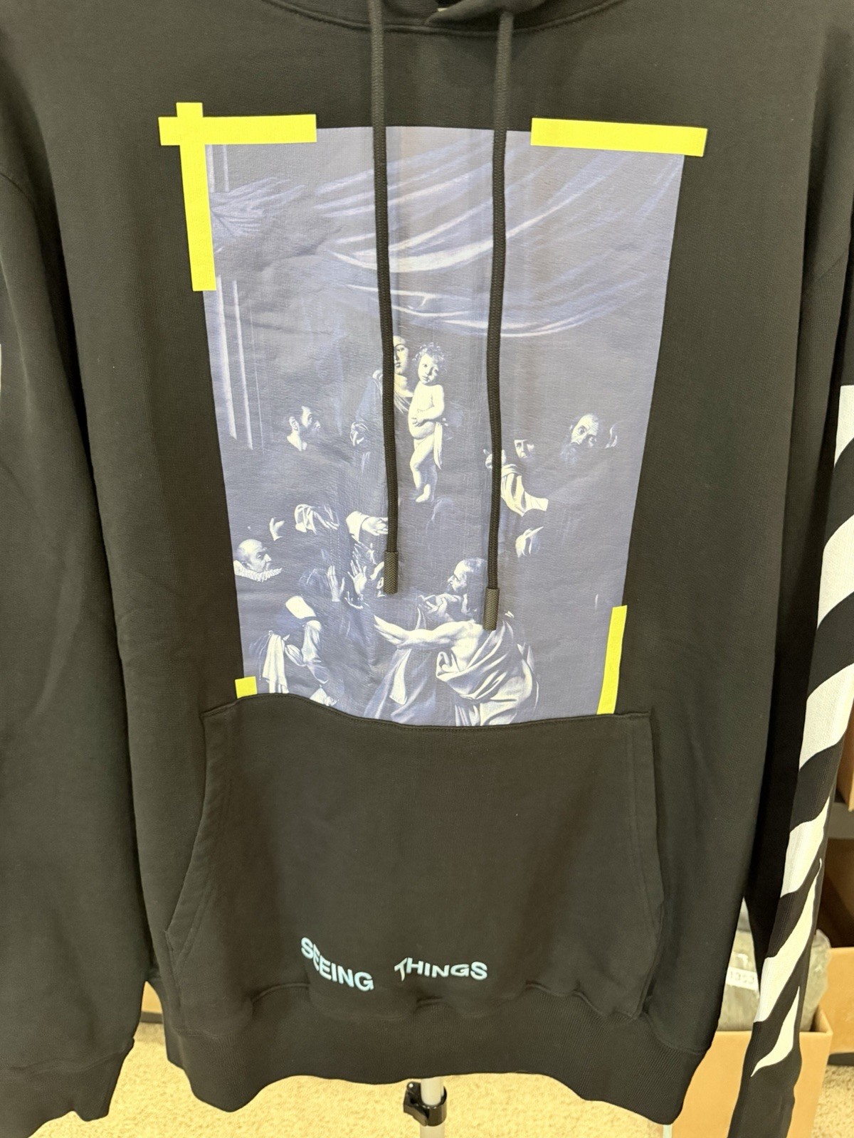 Off White Virgil Abloh Seeing Things Caravaggio Hoodie Mens XL w COA Authentic!