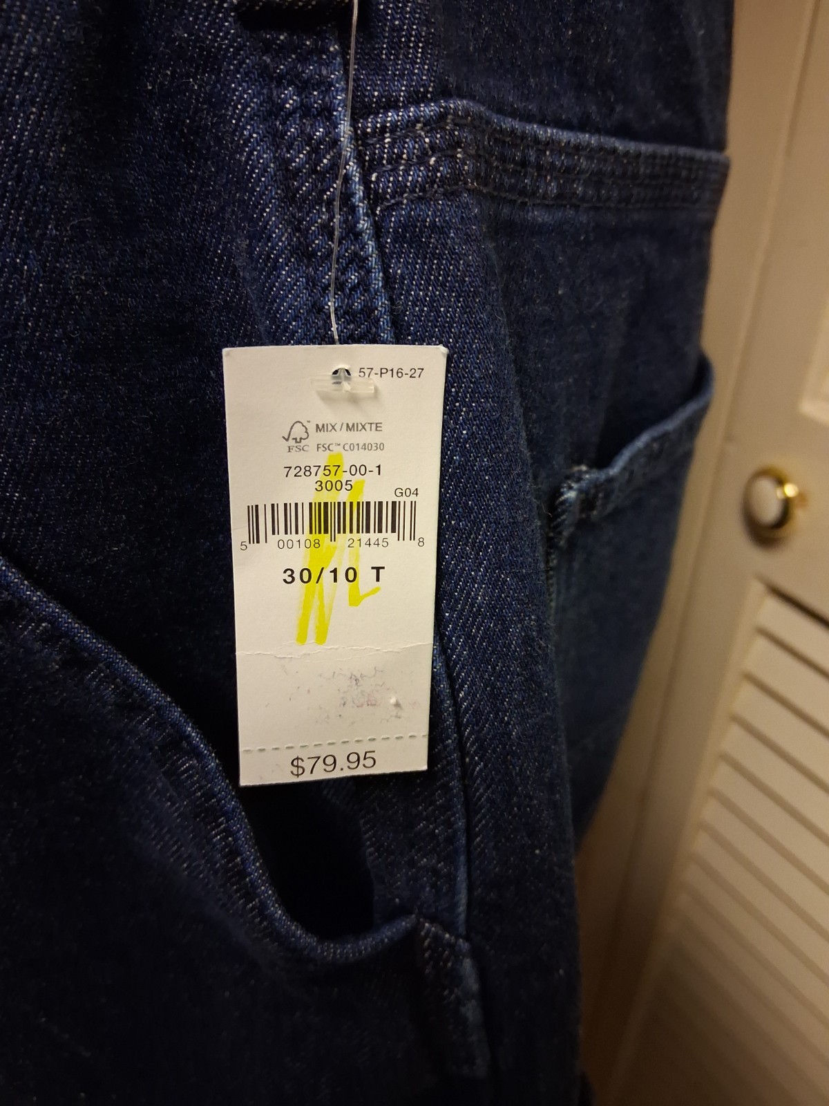 GAP 90s Loose Carpinter Mid Rise Sz30/10 New 99%Cotton 1% Spandex