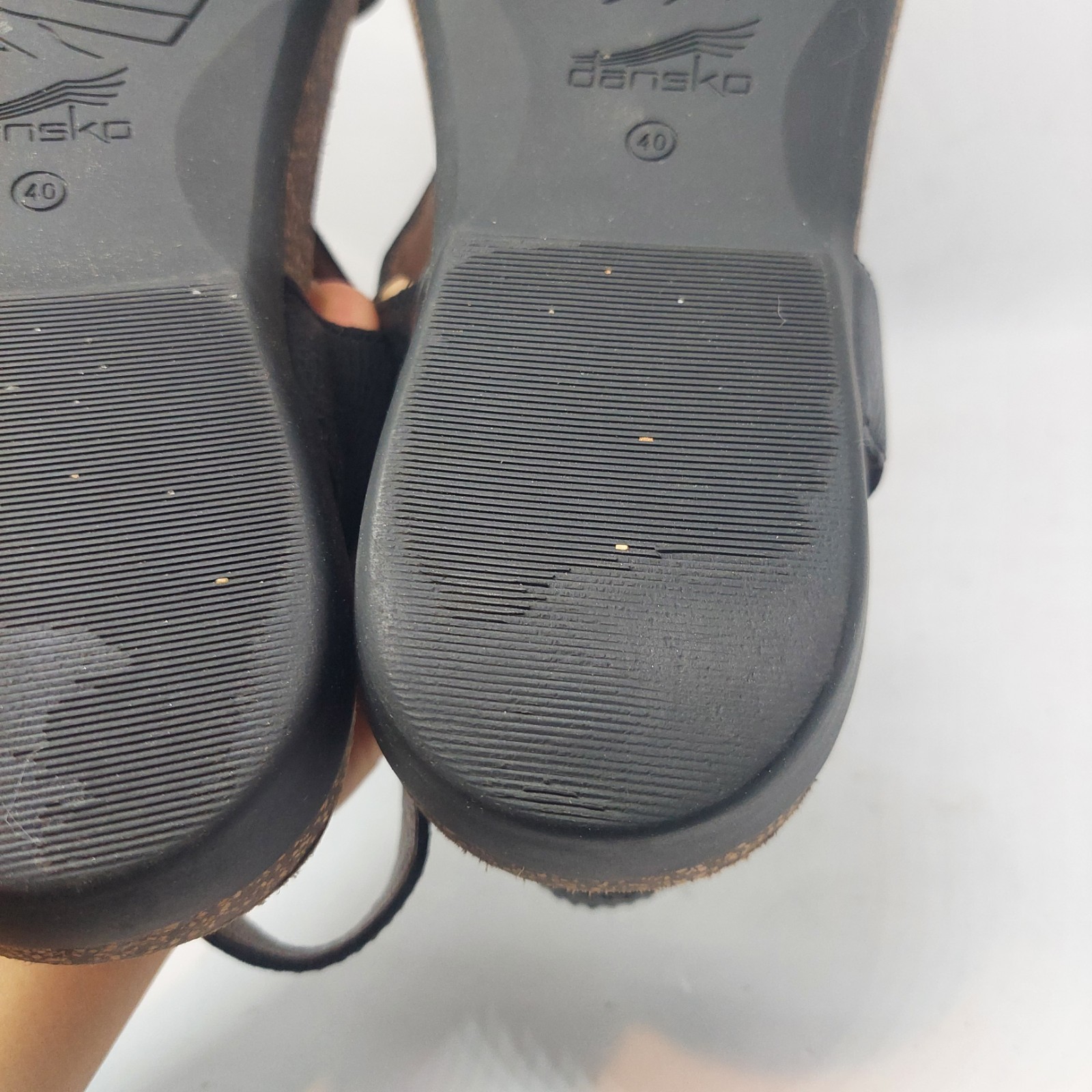 Dansko Reece Sandals Black Leather Thong Slide Womens Size EU 40 US 9.5-10