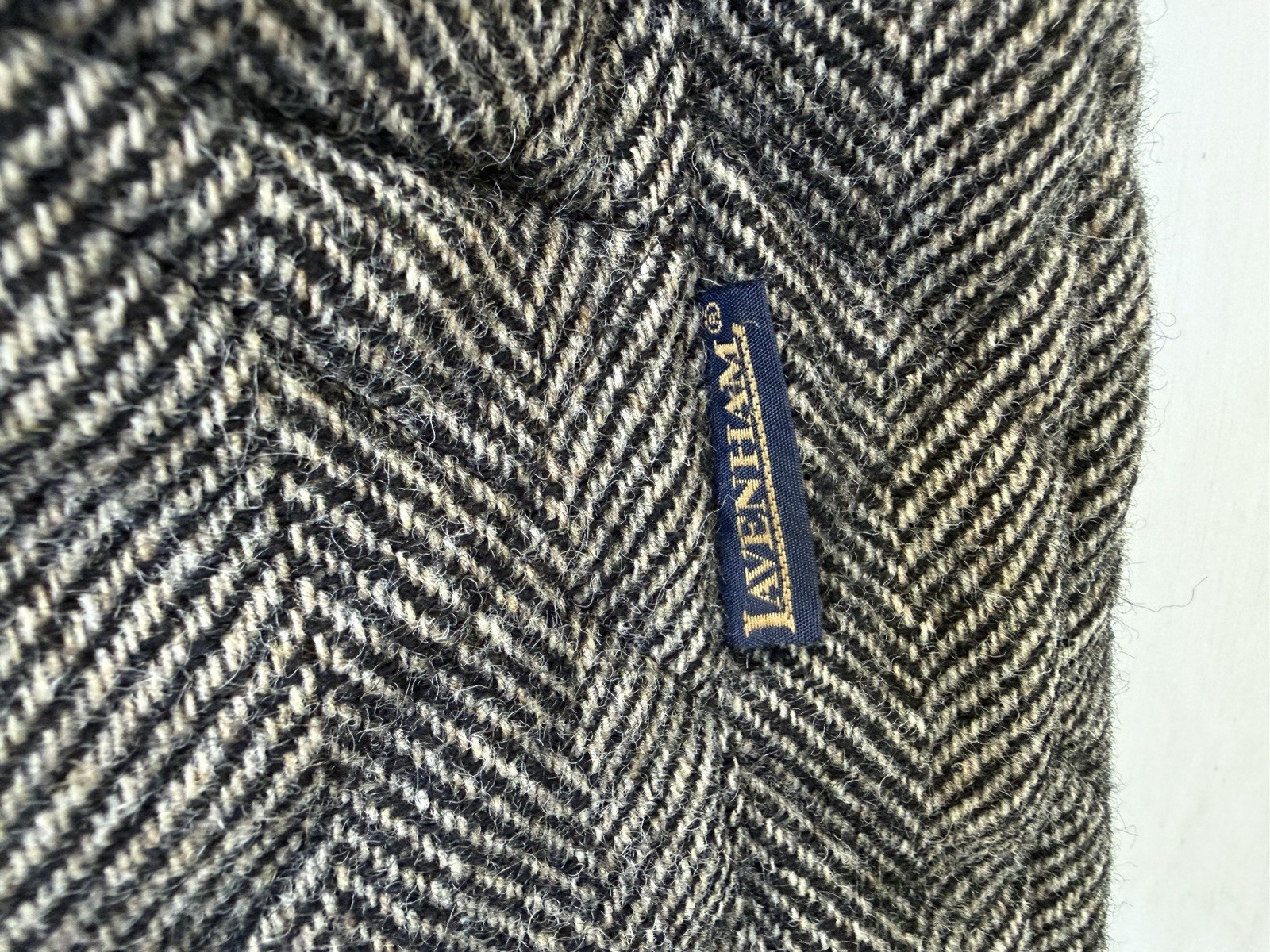 Lavenham Quilted Long Coat Jacket 6 34 Herringbone Made in England Tweed Bomber