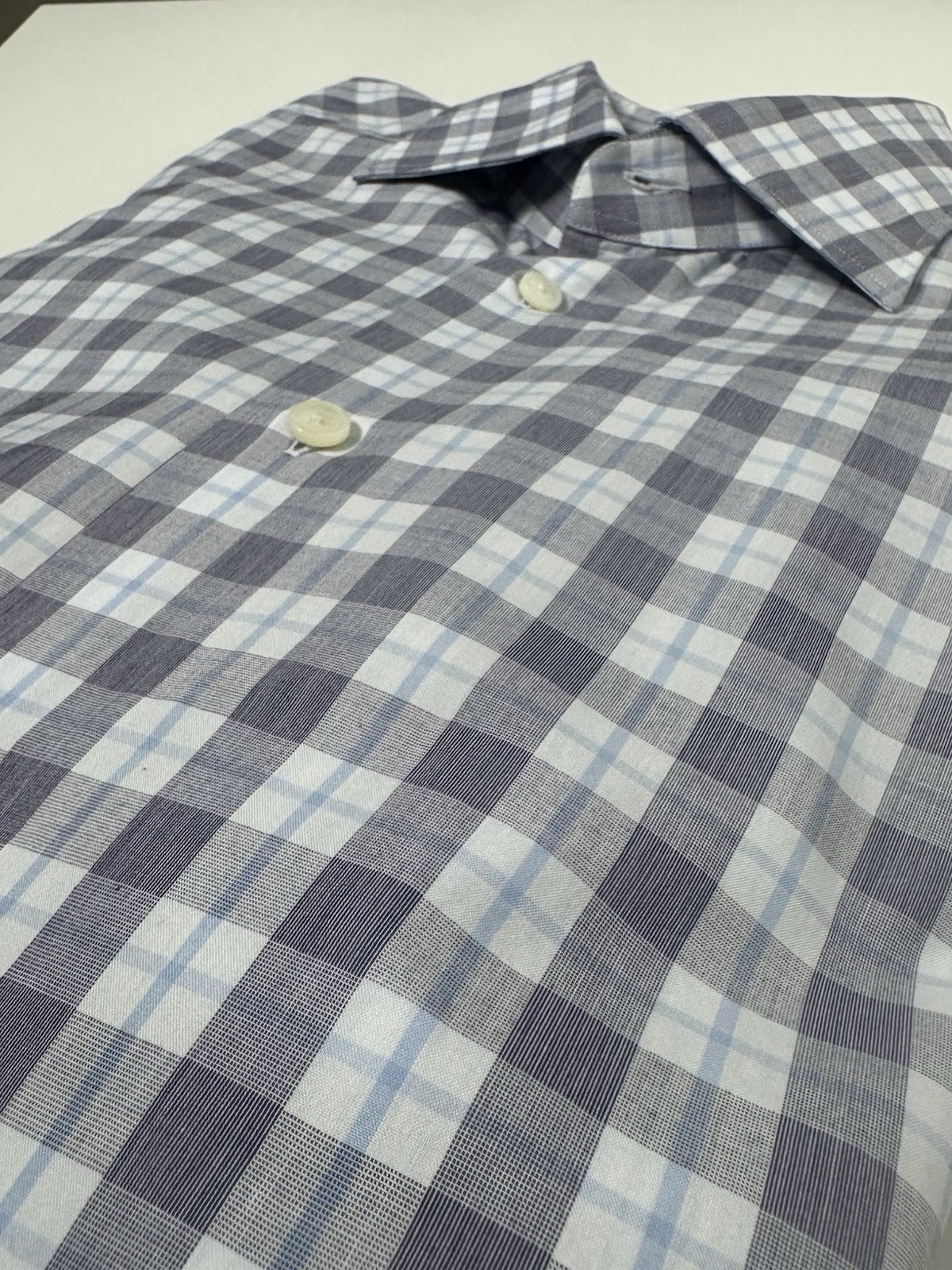 Ermenegildo Zegna Dress Shirt Mens 41 16 Regular Fit Excellent Cotton Plaid