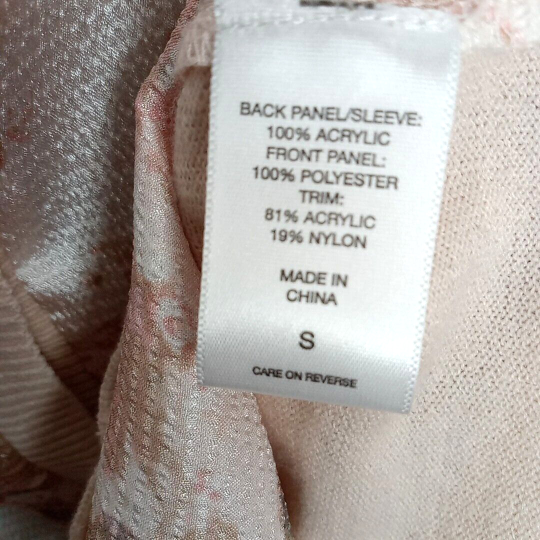 NY&Co Rhinestone Button-Up Cardigan Sweater Womens Size S Beige Lightweight