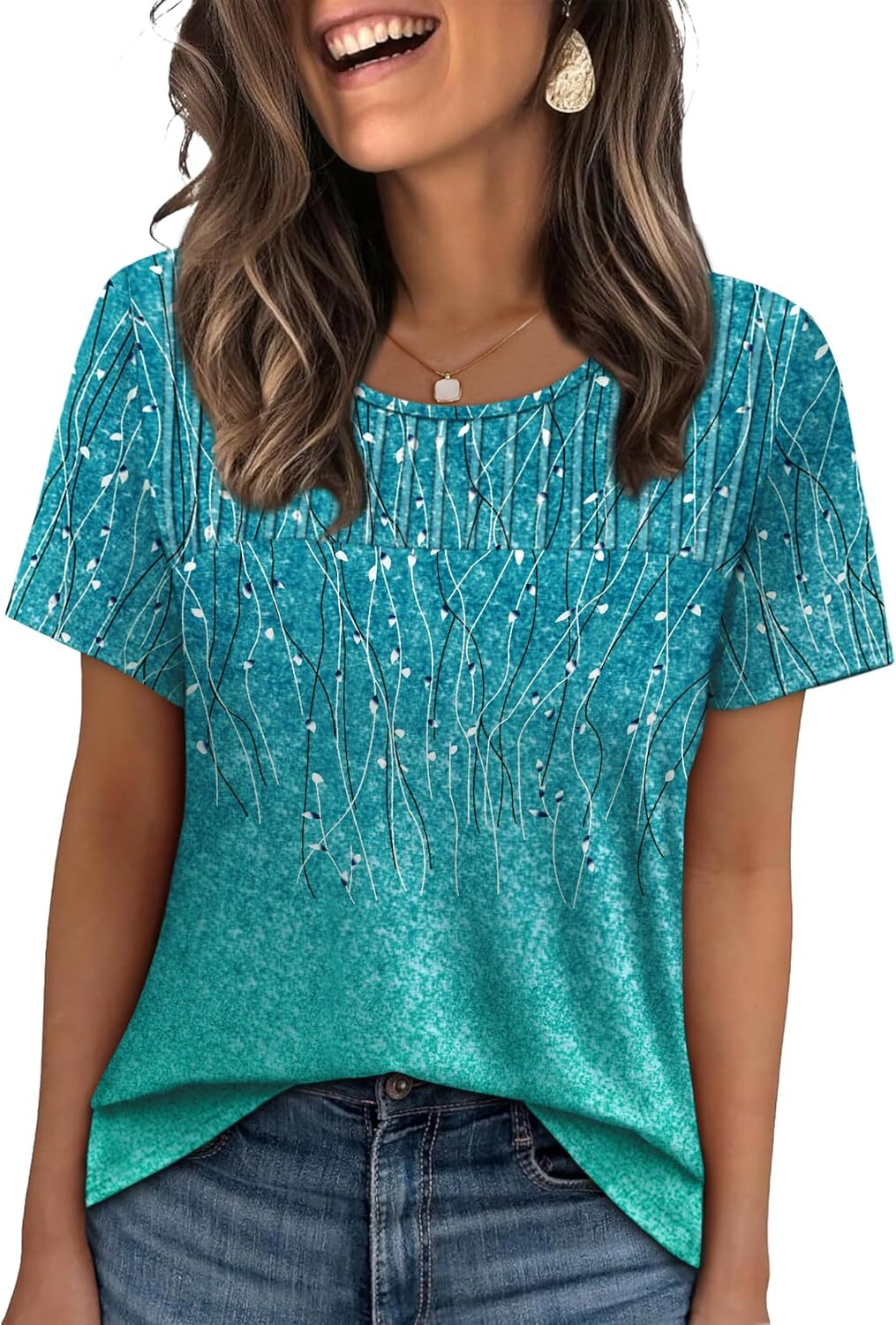 Women’s Plus Size Short Sleeve Crew Tops – Loose Fit Cotton Casual Trendy