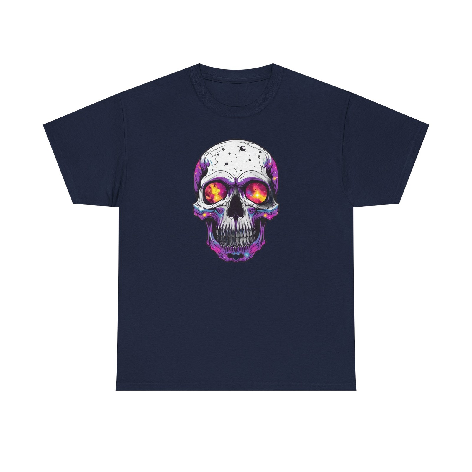 Cosmic Galaxy Skull T-Shirt PNG, Purple Space Skull Graphic Tee, Gothic