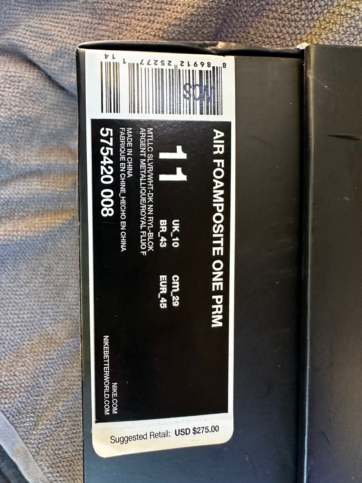 Size 11 – Nike Air Foamposite One Premium Blue Mirror -DS- 575420-008