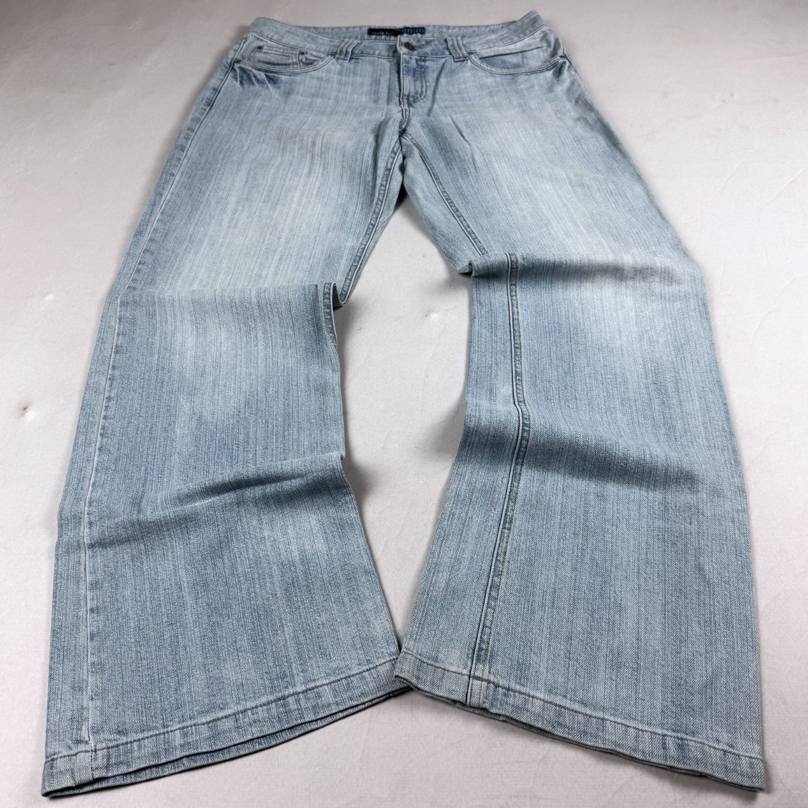 Womens Vintage Light Wash Wide Leg Denim Jeans Y2K Baggy Relaxed Skater 90s Blue