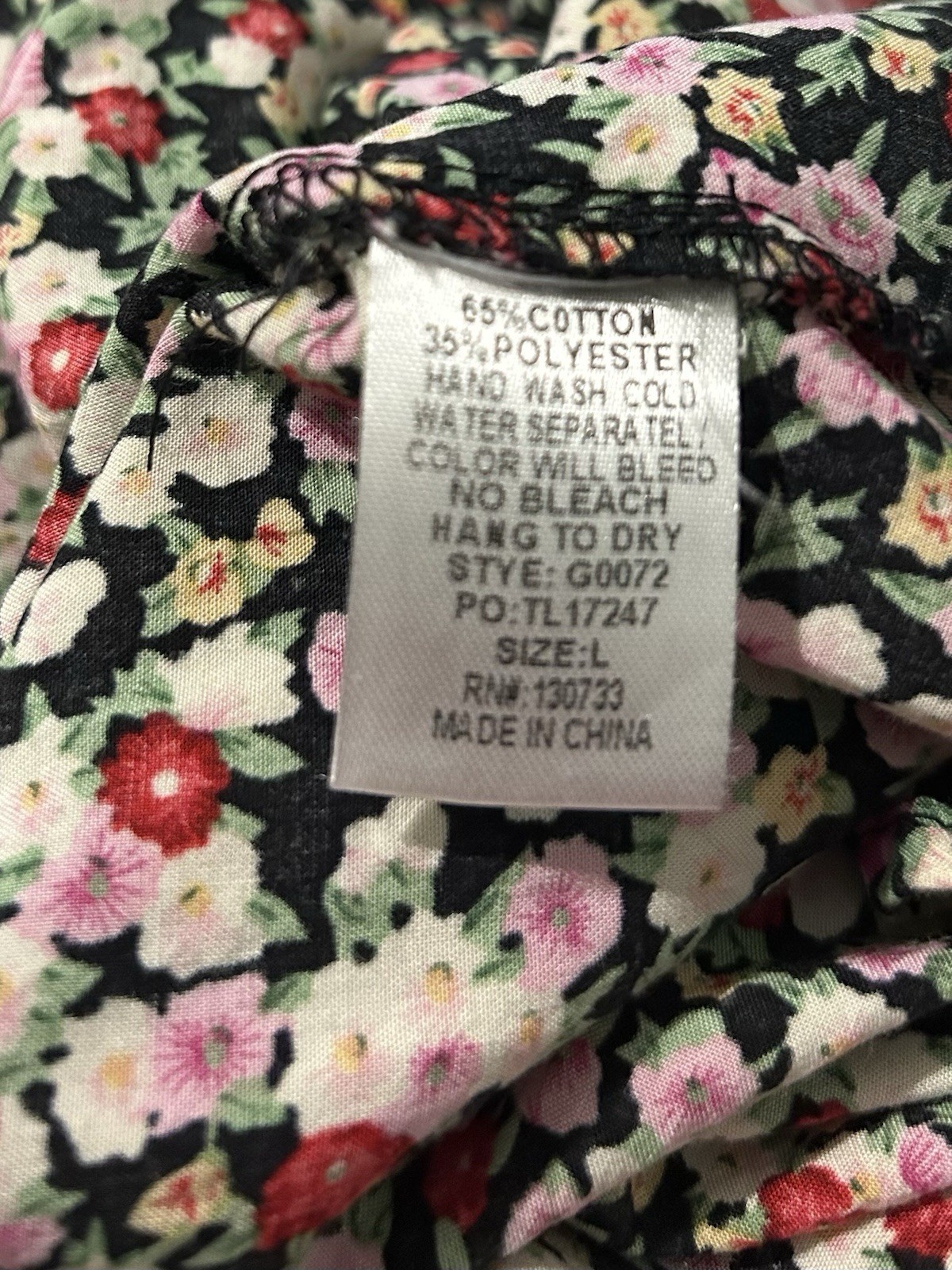 Umgee Floral Tunic Blouse With Three Quarter Sleeves In Large