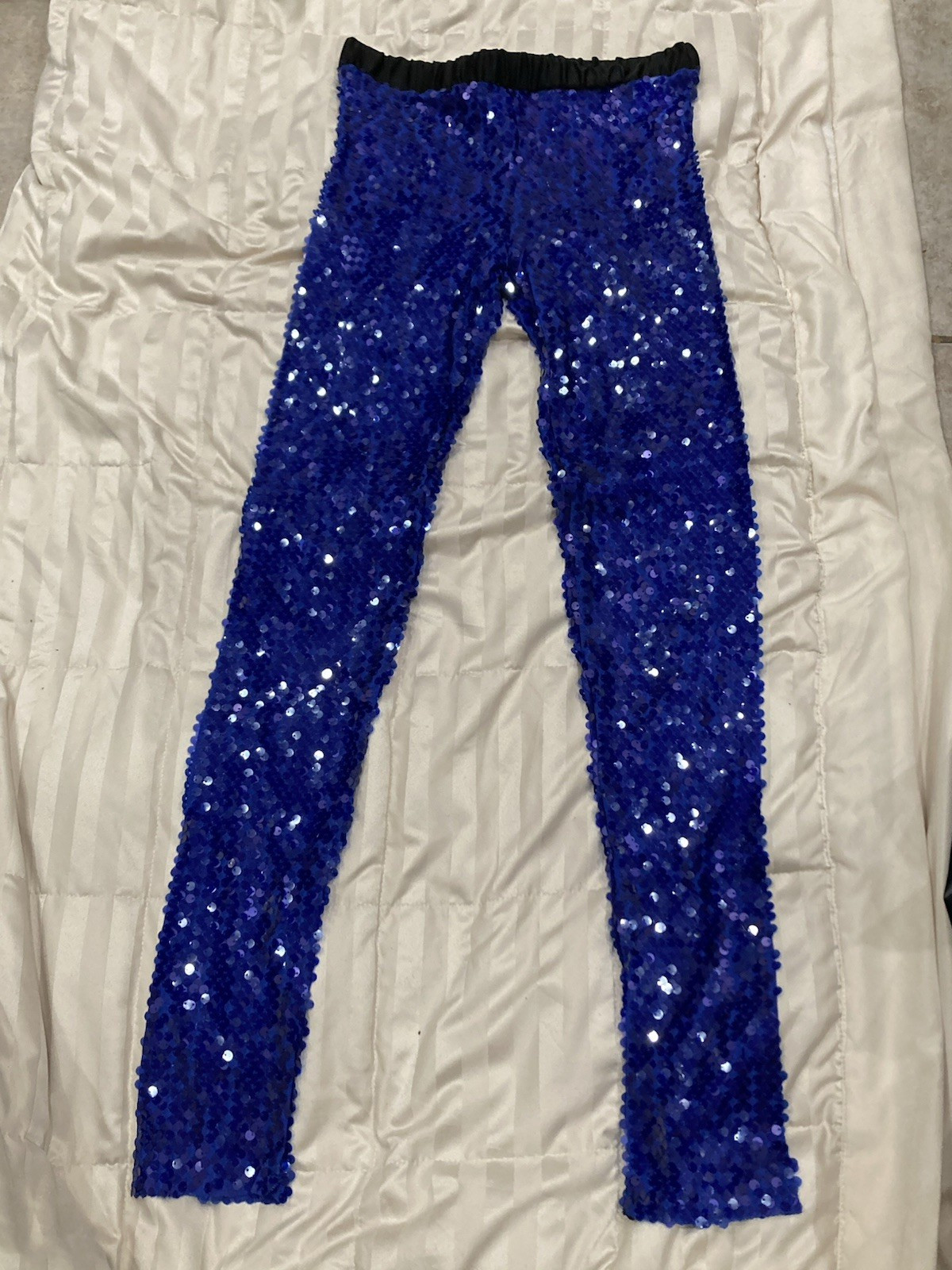 OTTO‘DAME Dodger Blue Sequin Leggings Stretch Sz 4 Small 28 W x 30 L NWOT