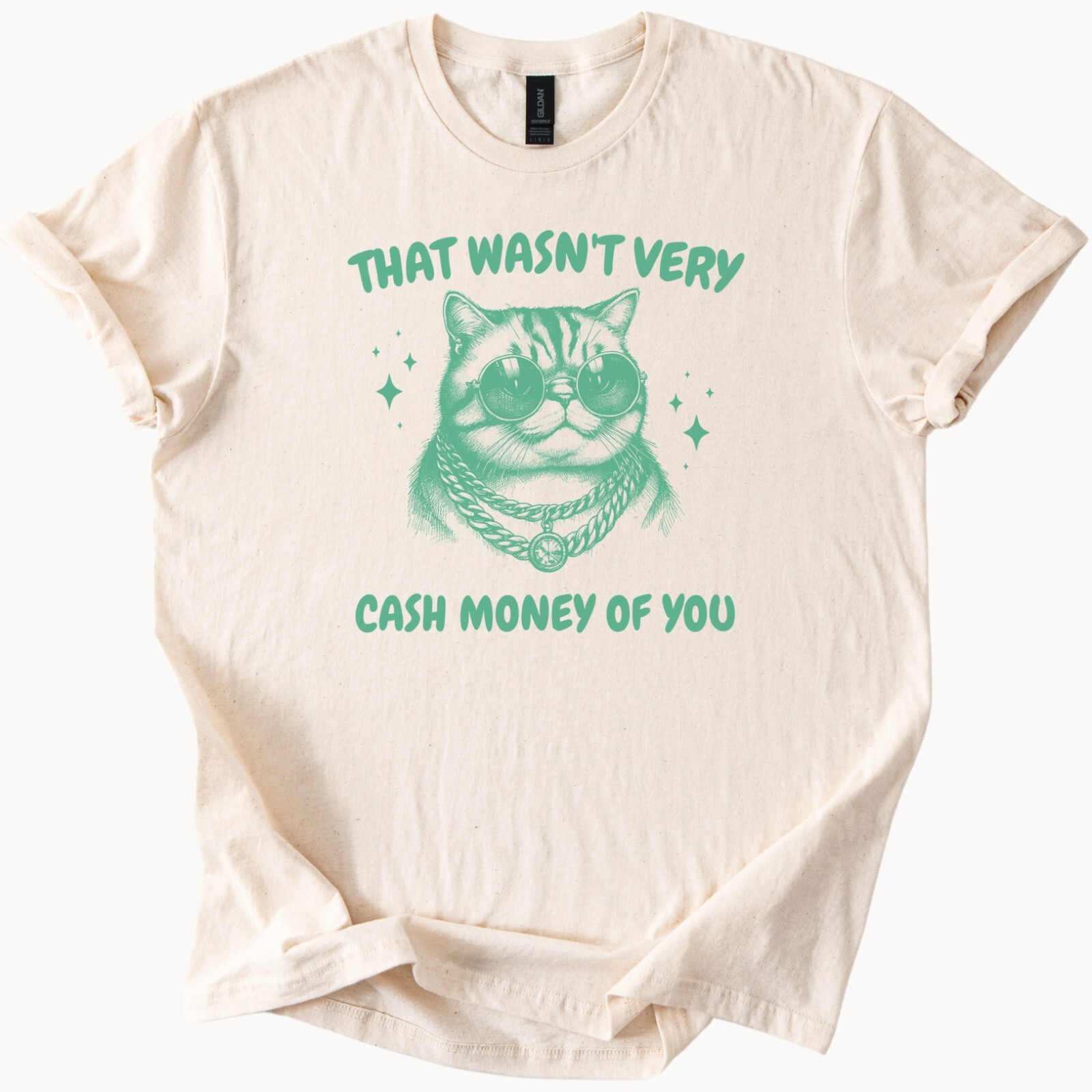 Cash Money Cat Tee Funny Kitten Graphic T Shirt