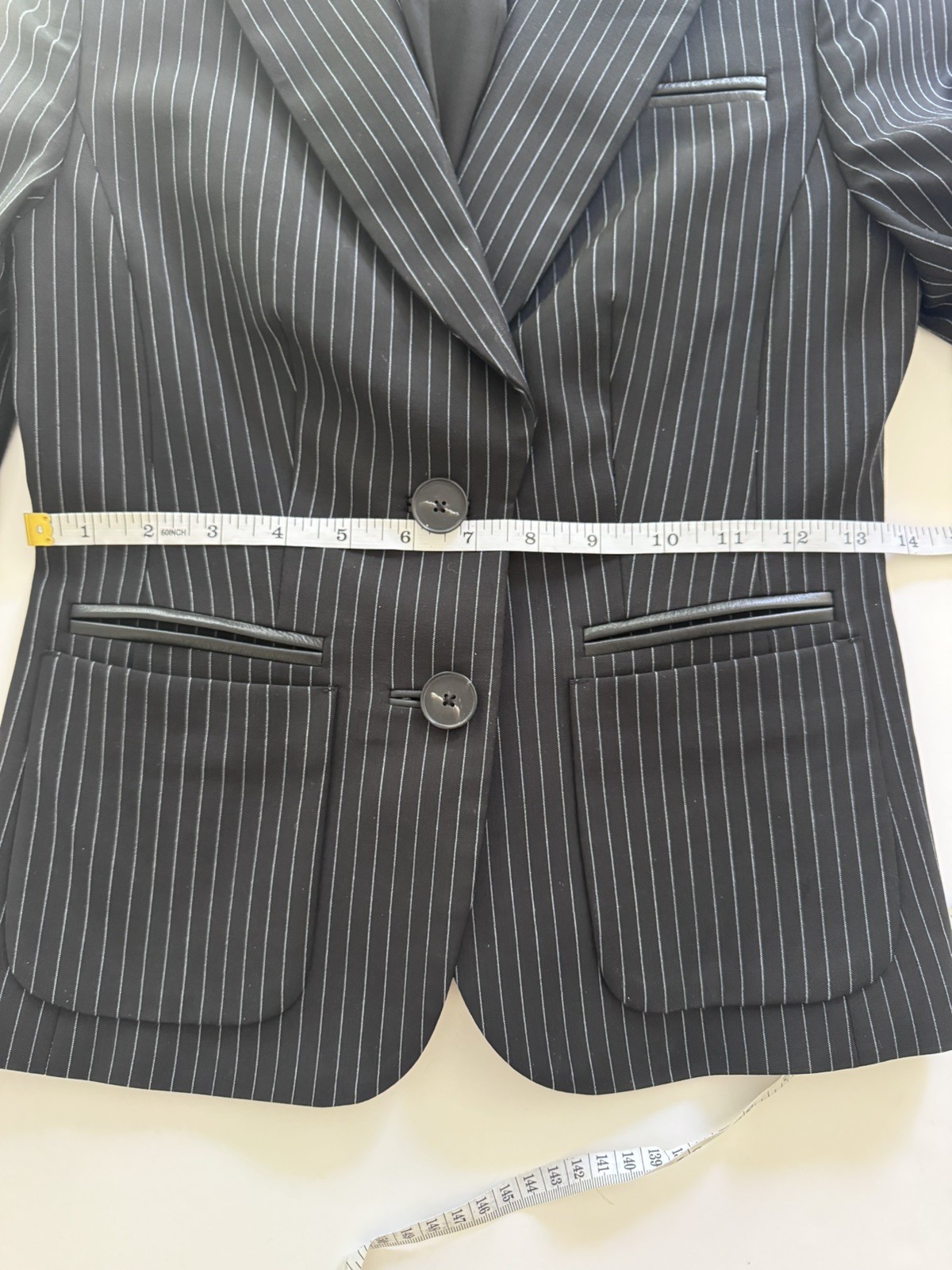 Vintage Rock & Republic Wool Silk Pinstripe Fitted Blazer 00P Y2K Rocker Chic