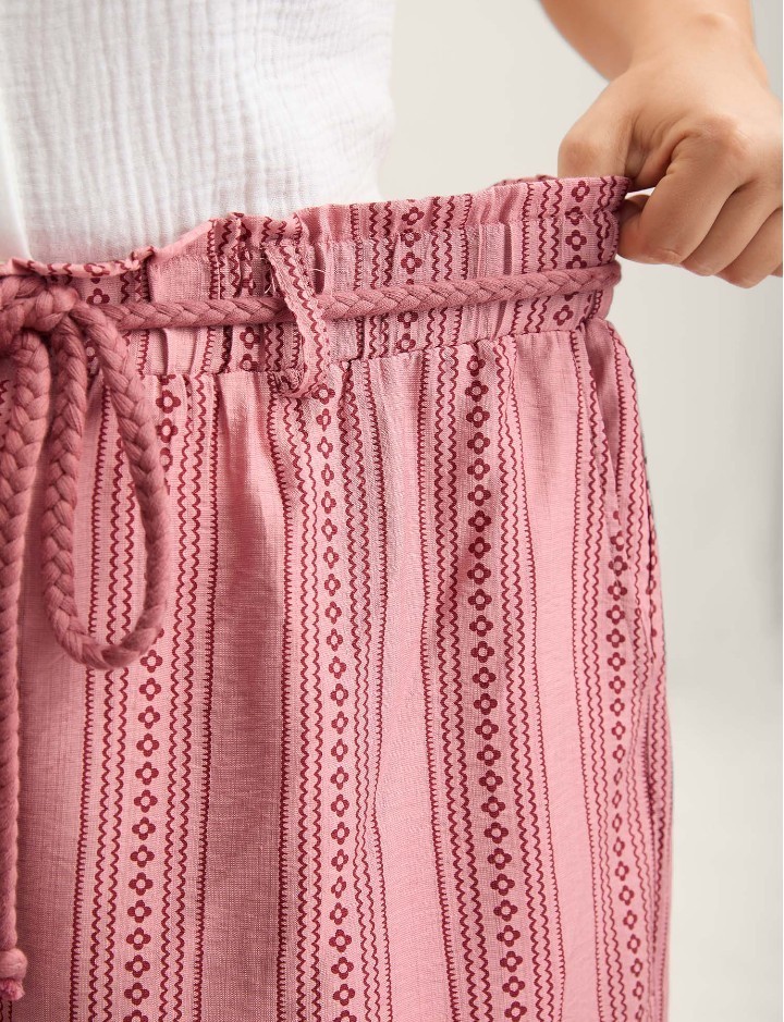 Bloomchic Wide Leg Pants with an elastic drawstring waist.