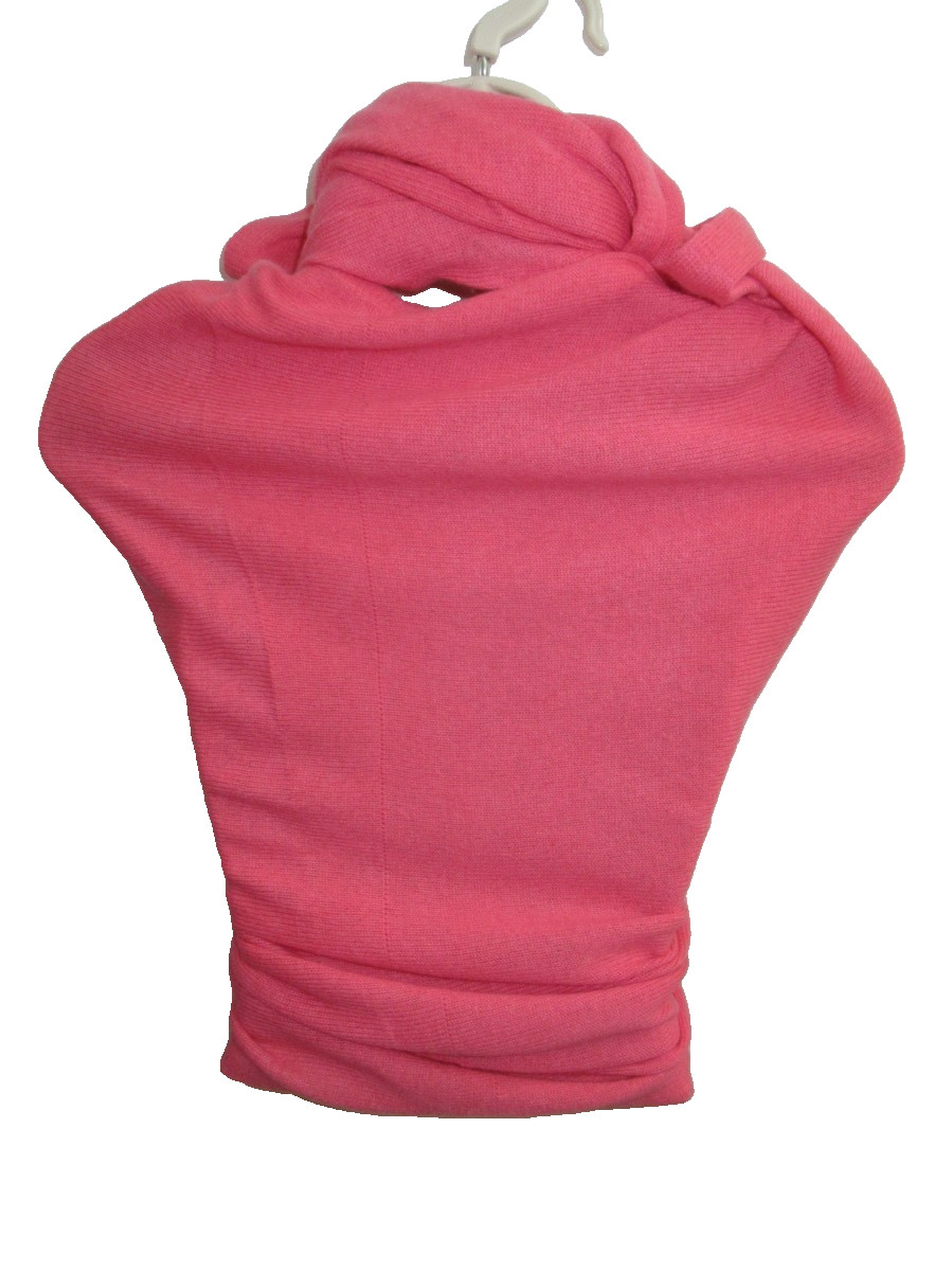 Cullen 100% Cashmere Pink Knit Infinity Scarf Wrap 27.5 x 27.5 in