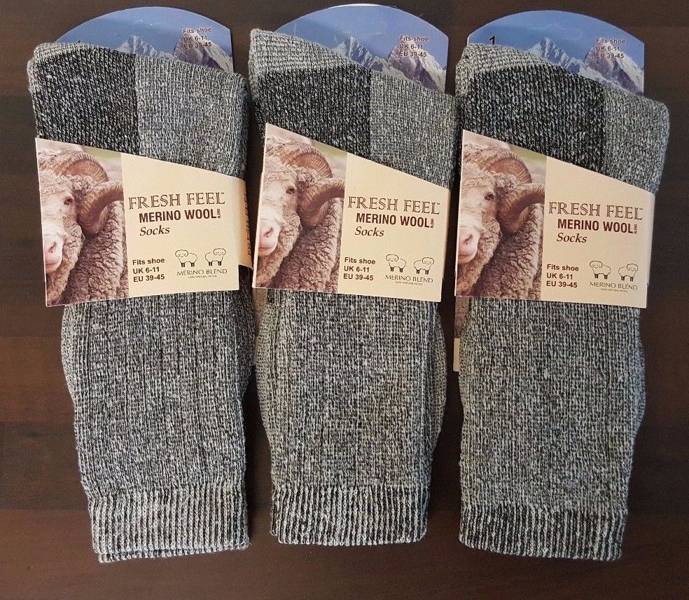 12 Pairs Men’s Merino Wool Socks Outdoor Walking Work Boot Thermal Socks UK 6-11