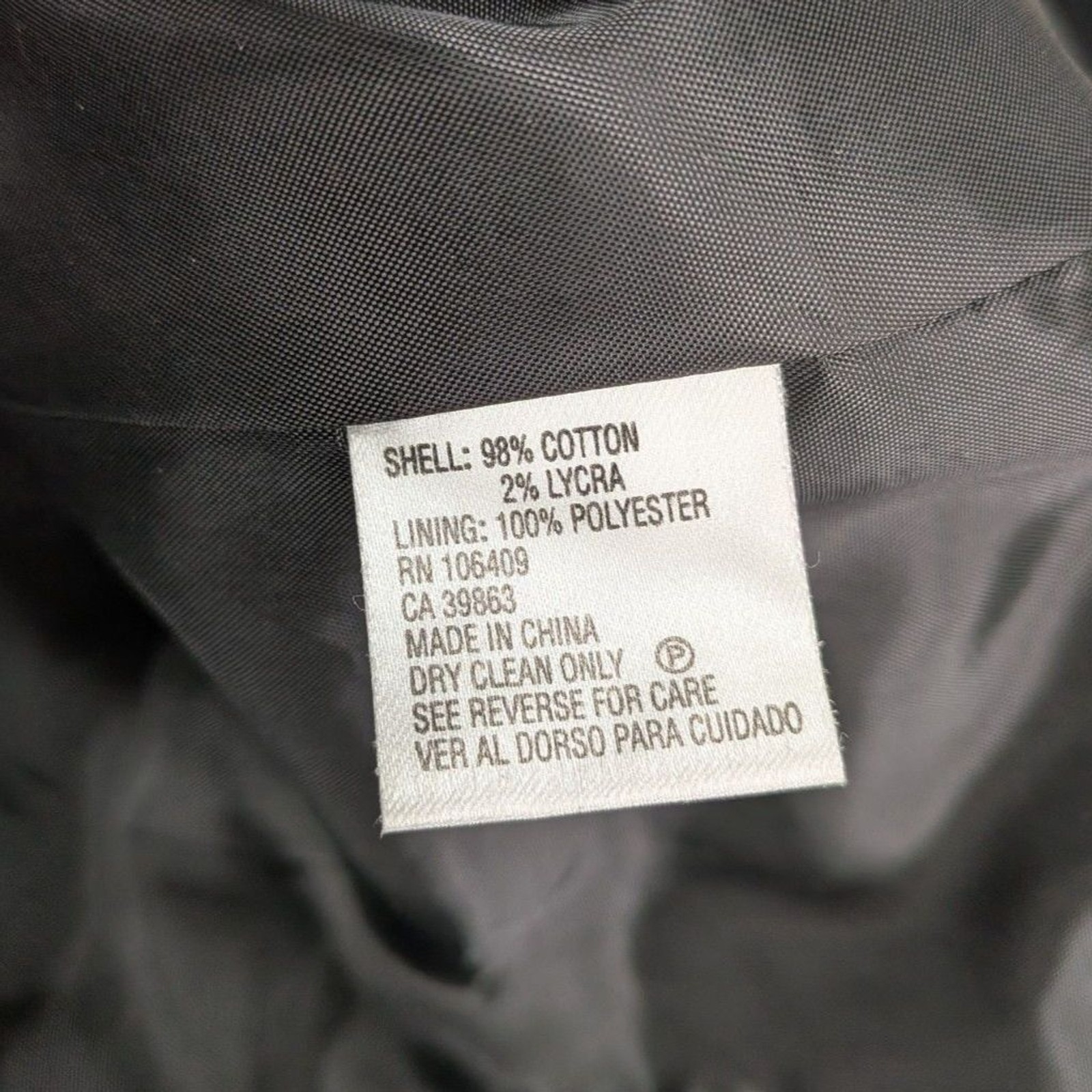 Antonio Melani Black Corduroy Jacket Hook & Eyelet Clasp | SZ 2