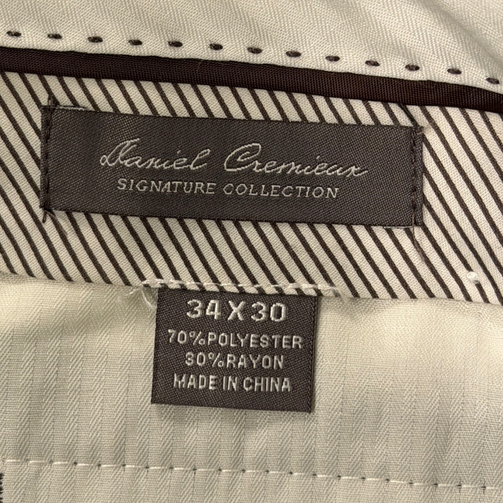 Daniel Cremieux Signature Collection Mens Brown Pleated Cuffed Dress Pants 34×30