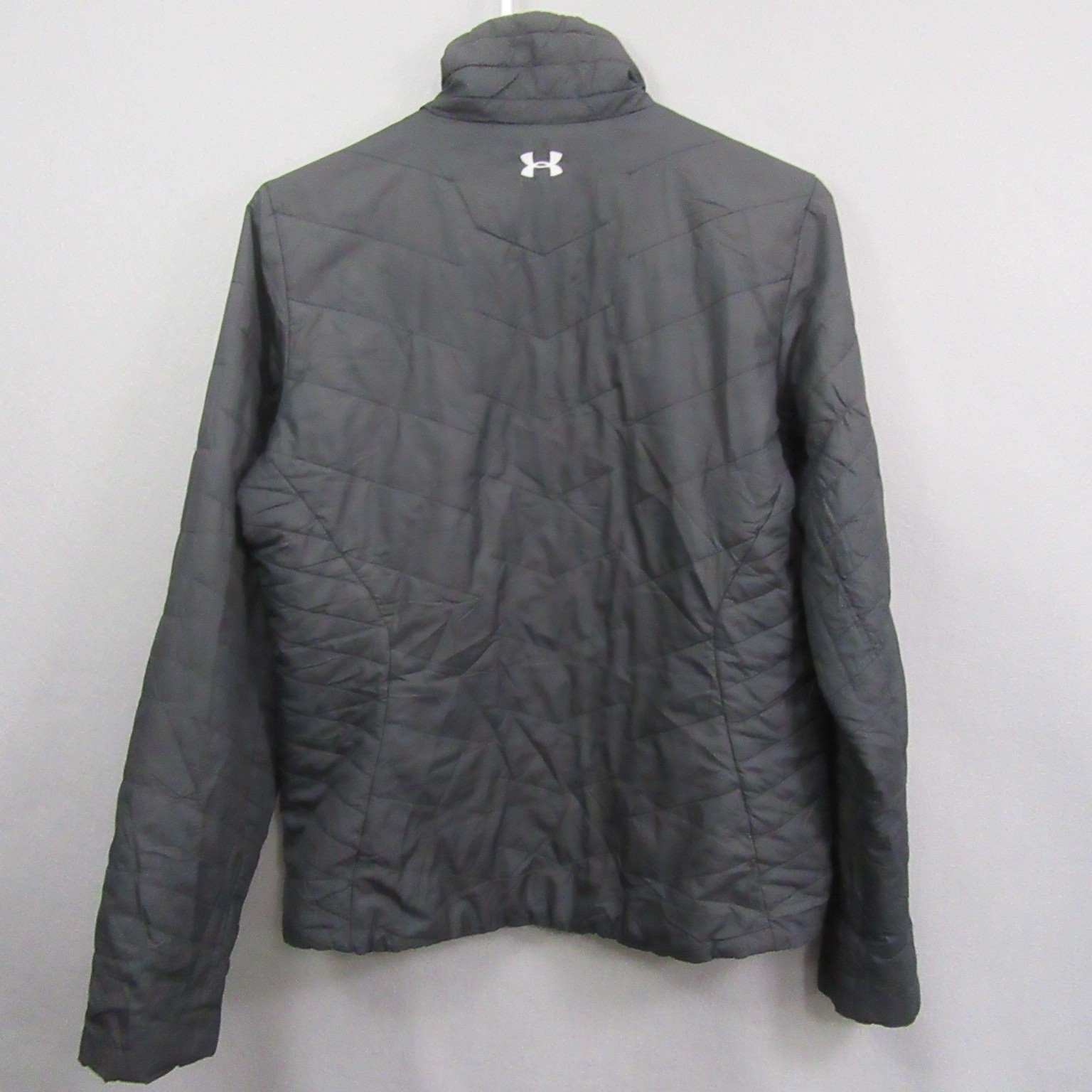 Under Armour Mens Puffer Jacket S Black Fitted Full Zip Quilted Pocket