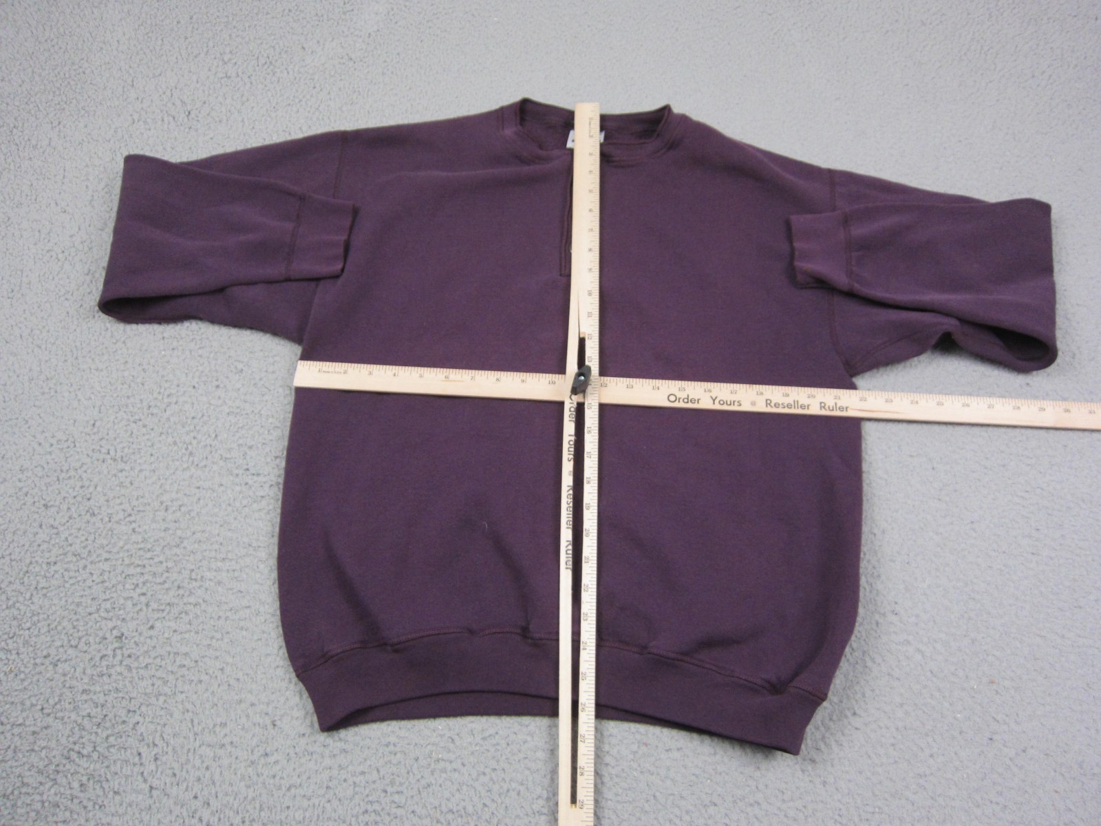Vintage Tultex Sweatshirt Adult Large L Purple Henley Fleece 90s Sweater Casual