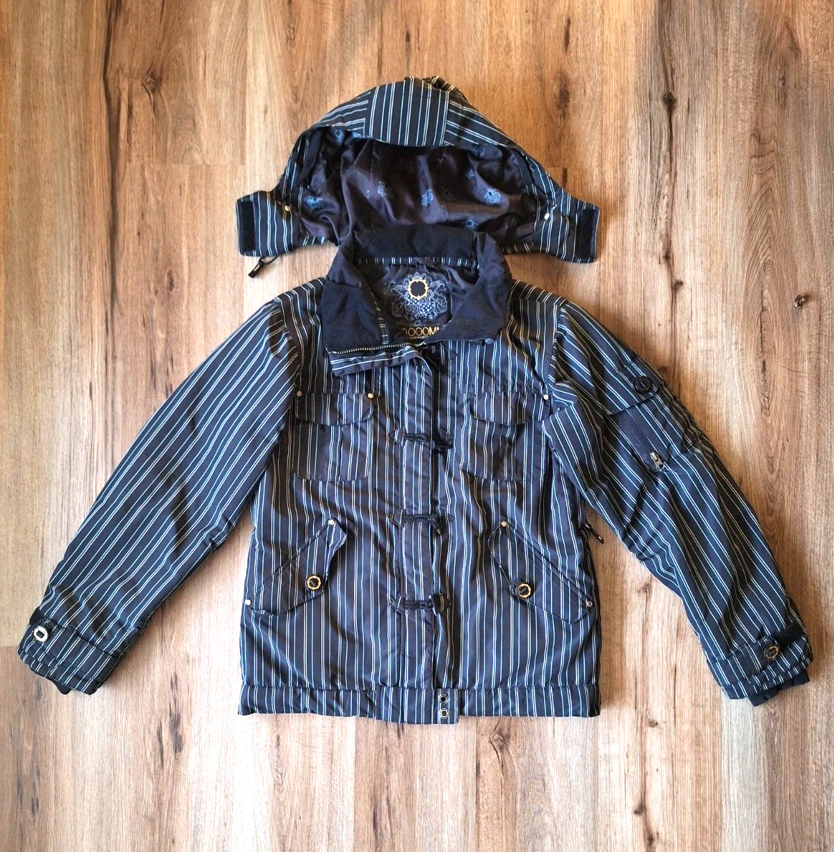 EMPYRE Womens Ski Jacket Coat Black Size Medium 10.000 MM Removable Hood