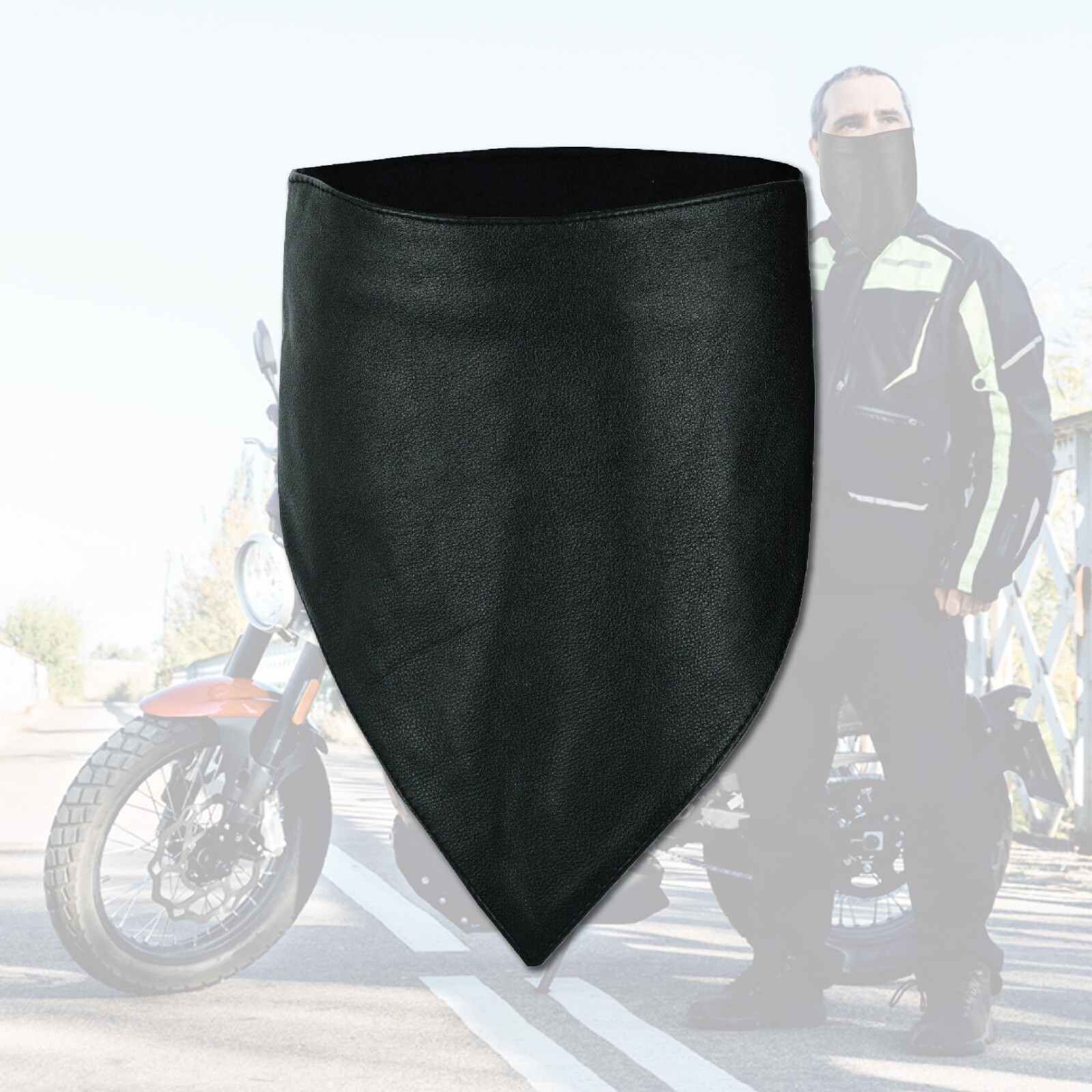 HIGHWAY LEATHER Facemask Motorcycle Leather Half Face Mask 100% Natural Buffalo