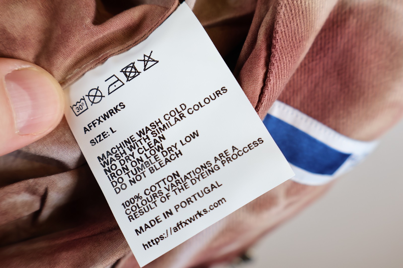 AFFXWRKS Men’s Crease-Dye Boxed Blouson Jacket (Stain Pink, L) BNWT RRP £329