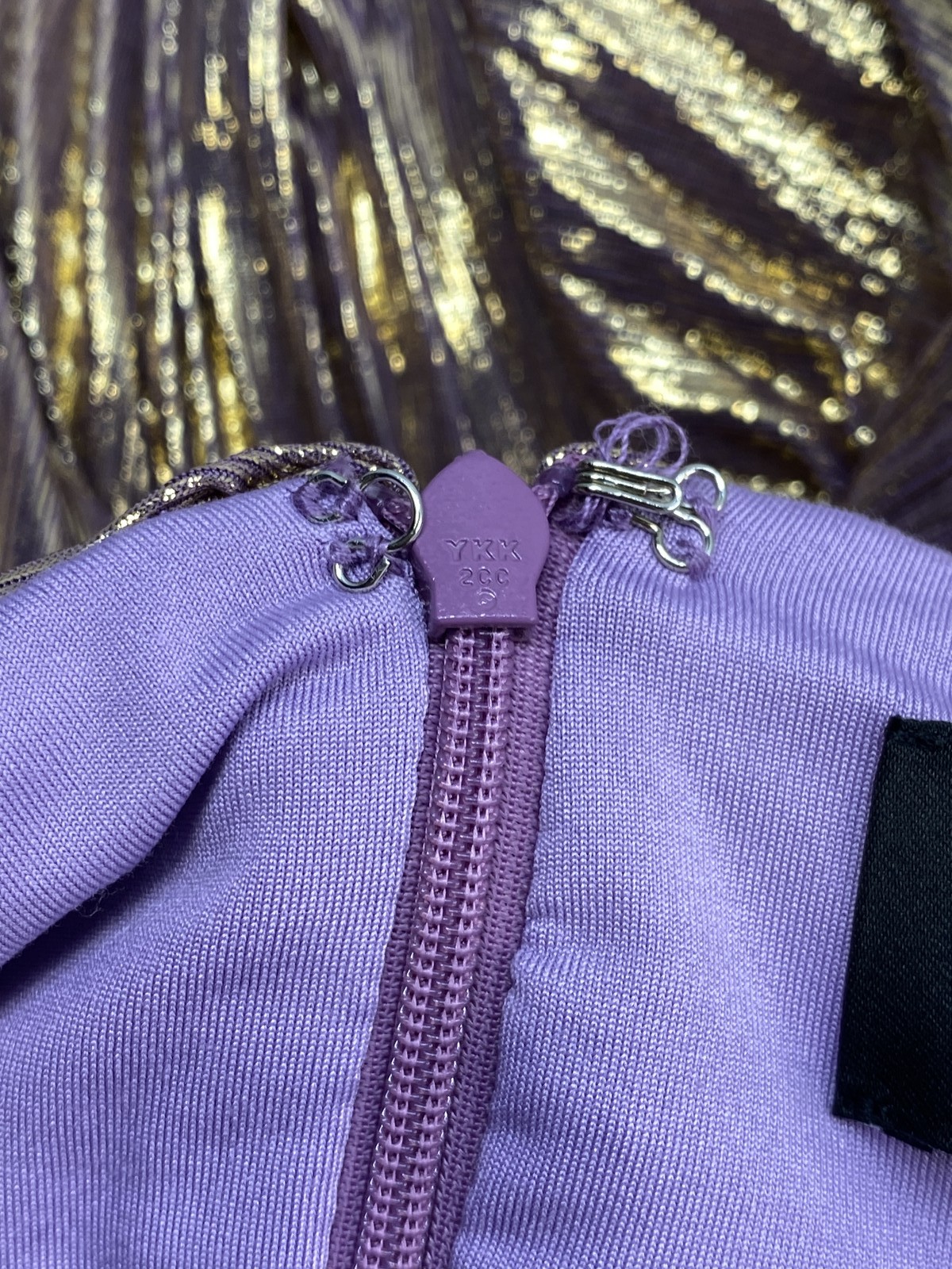 Retrofete Womens Maxi Dress Purple/Gold Size XS Thalia Halter Neck Pleated