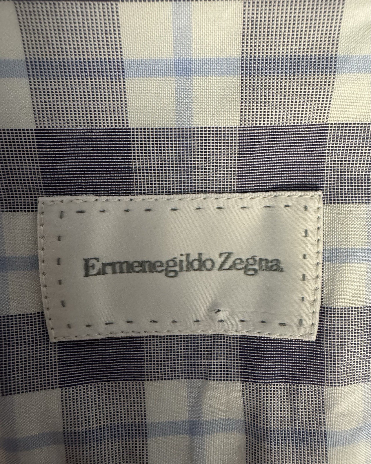 Ermenegildo Zegna Dress Shirt Mens 41 16 Regular Fit Excellent Cotton Plaid