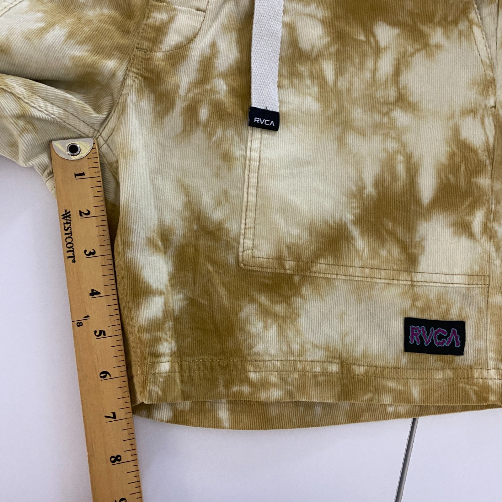 RVCA All-Time Collection Corduroy Shorts Mens Small Civic Bleached Tan Belted