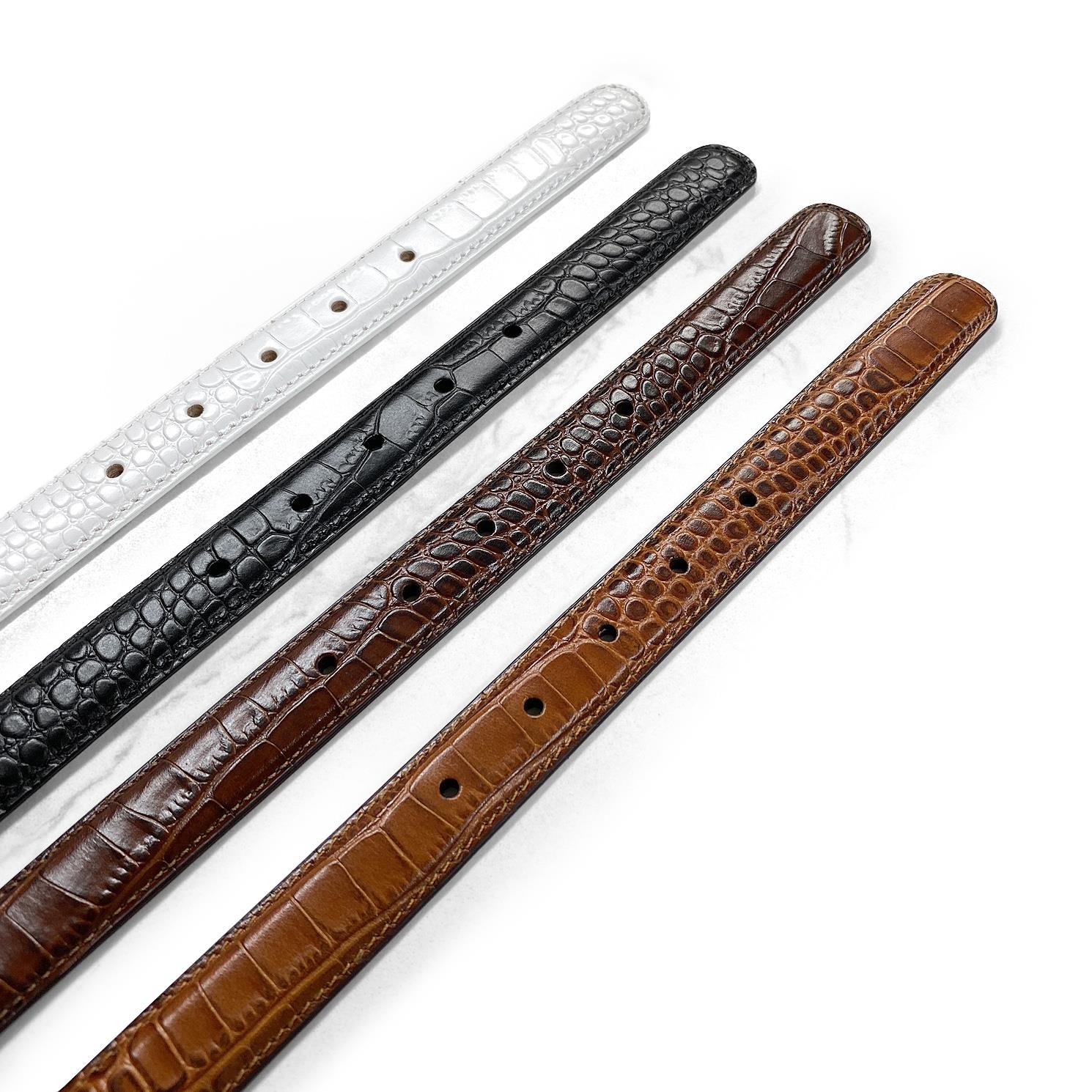 Italian Calfskin Genuine Leather Dress Belt Strap with Snaps 1″ (25mm) Wide