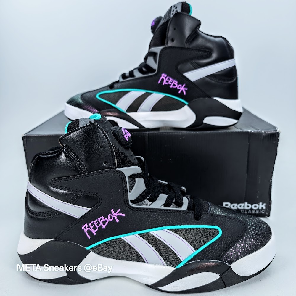 Reebok Shaq Attaq Pump US 13 Men’s Black White Purple Blacktop Retro HR0501 NIB