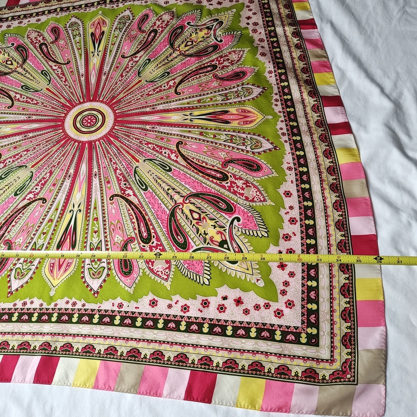 Vintage Talbots Silk Scarf- Paisley Sunburst Carnival ~35in square Ex.Cond.