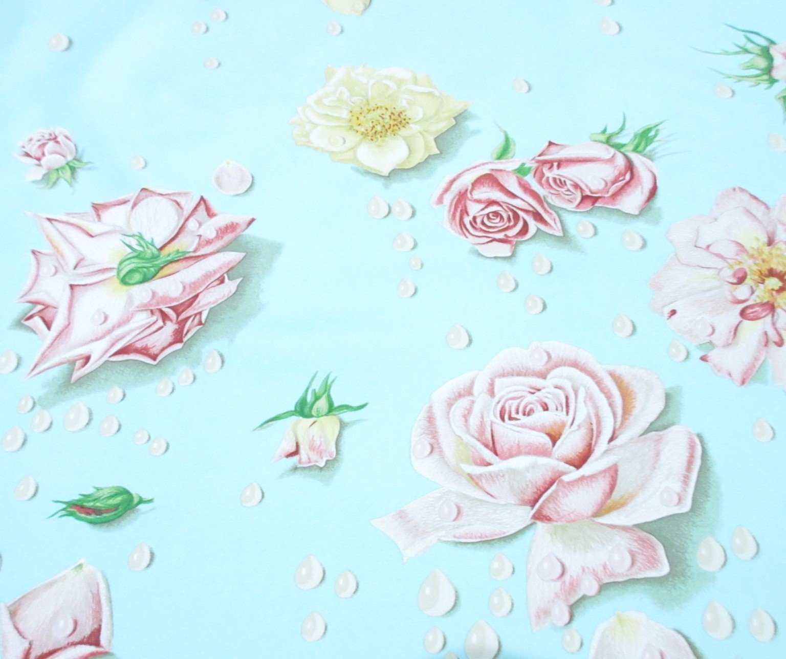 HERMES Carre 90 35 in LA ROSEE Rose Drop Anne Gavarni Silk Scarf VTG [Japan]