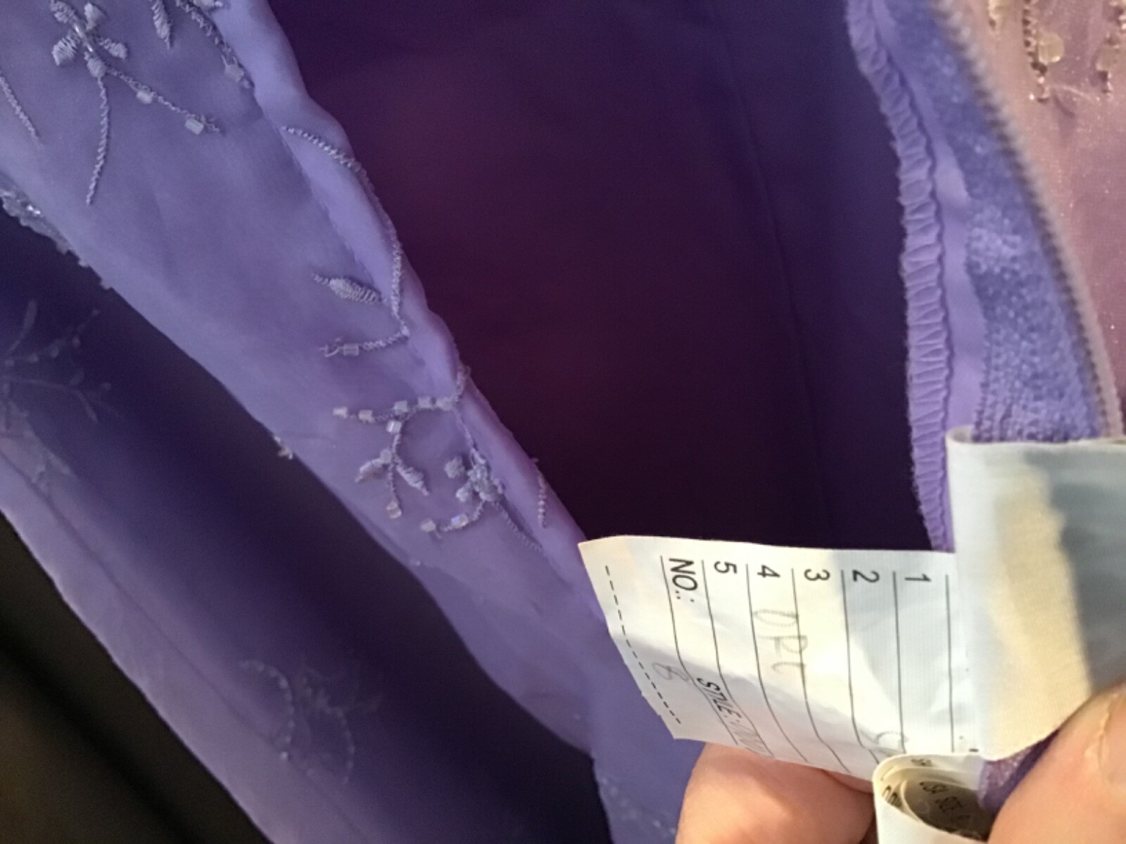 Mori Lee Beaded Embroidered pageant prom formal evening occasion purple dress 8