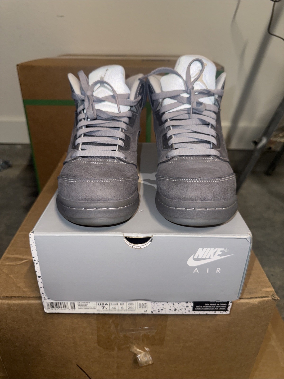 Air Jordan 5 Wolf Grey Size 7y 100% Authentic Ready To Ship !! SUPER CHEAP! GO!