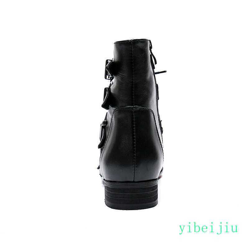 Men’s Leather Ankle Boots Pointed Toe Multi Buckles Dress Shoes Formal Cargo OL