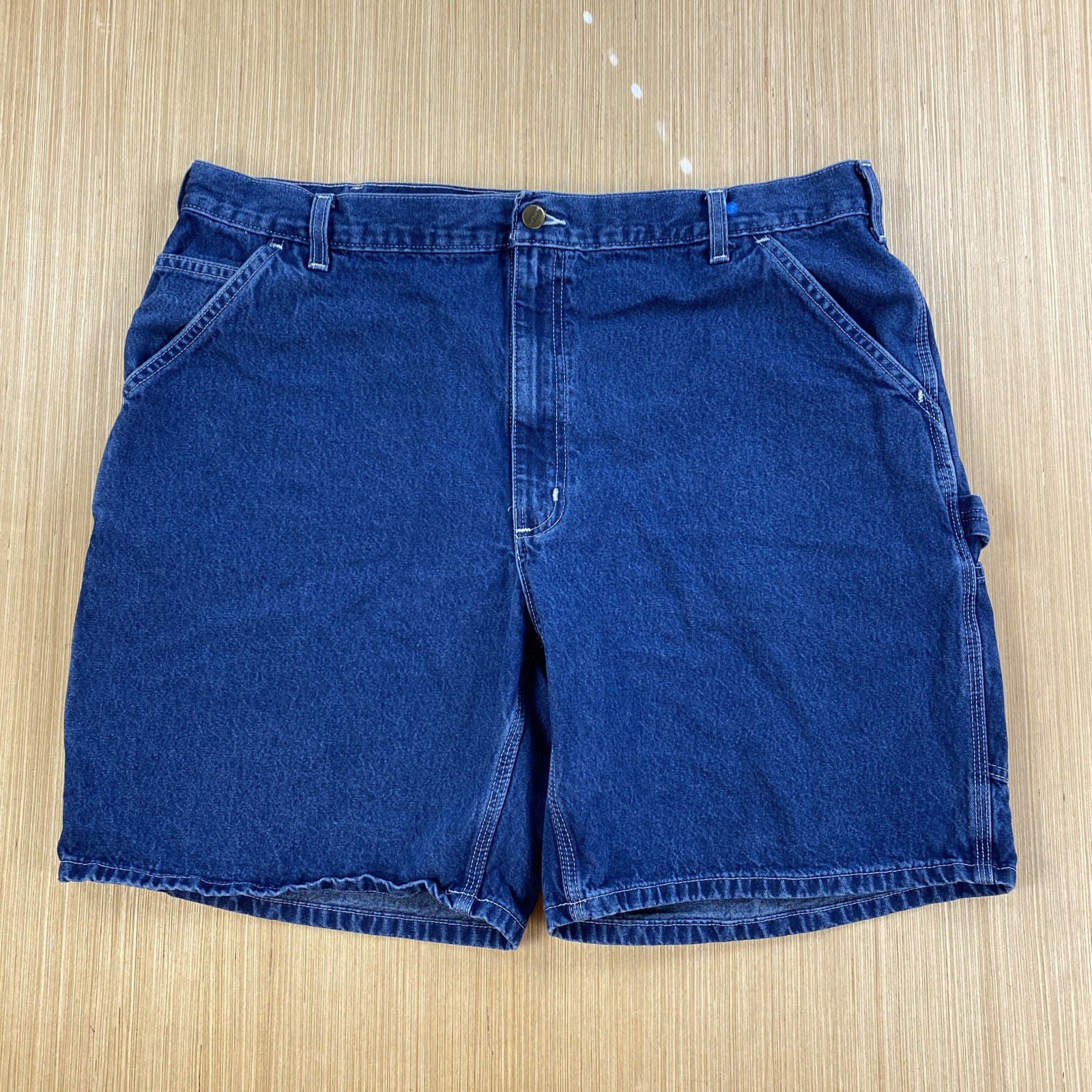 Carhartt Shorts Mens 42 Blue Jeans Denim B28 DST Carpenter Hammer Loop Workwear