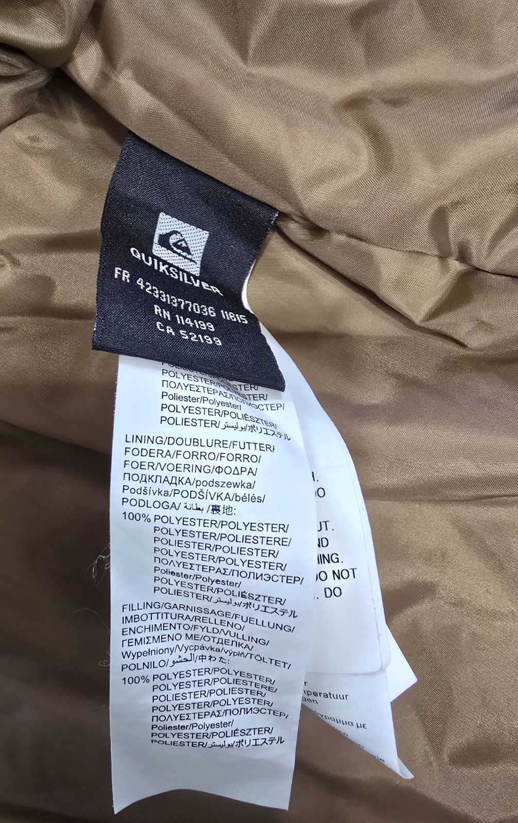 Quiksilver Ski Snow Jacket Utility Collection Quiktech 10.000MM Regular Fit Sz M