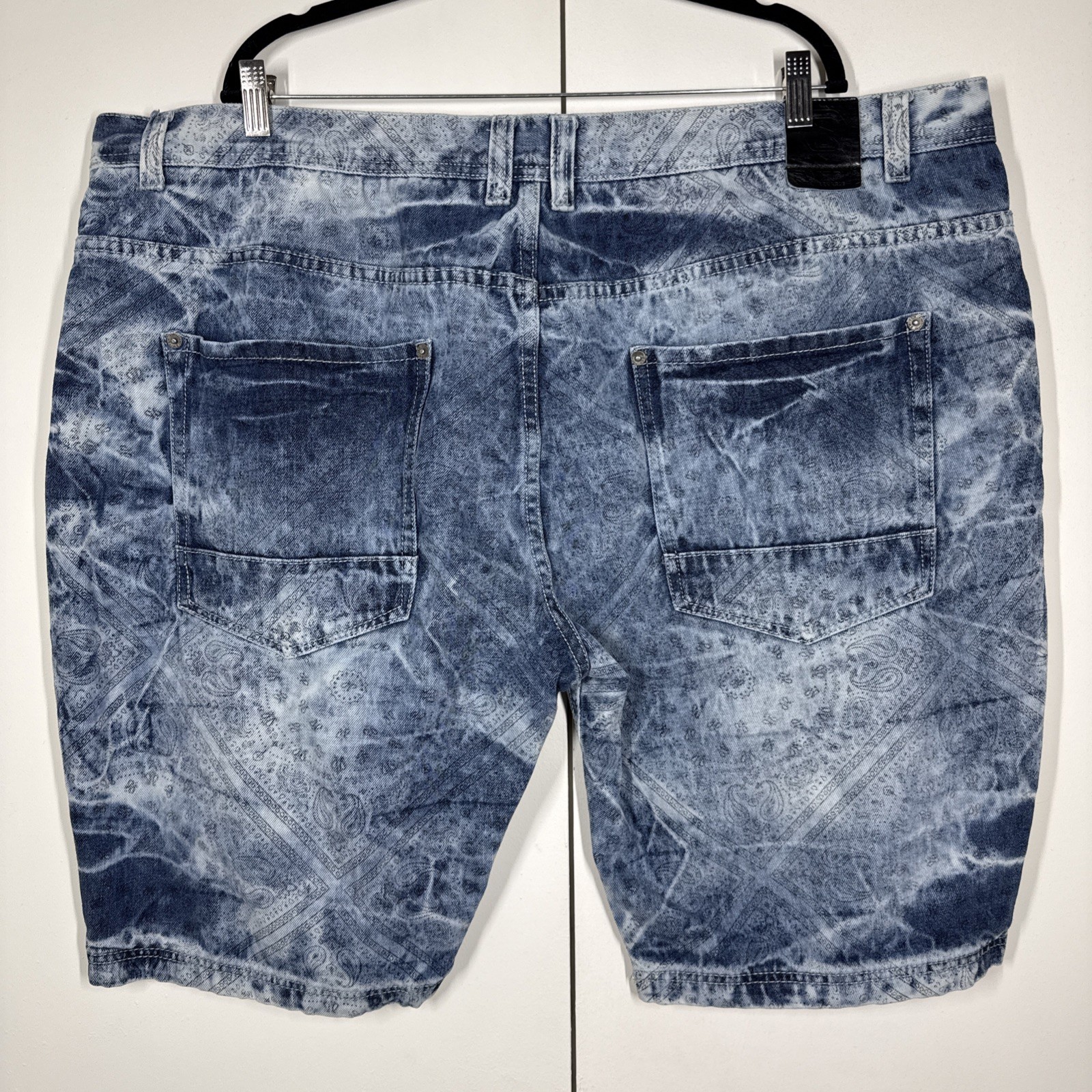 Switch Remarkable Jean Shorts Men’s 50 Blue Paisley Denim Grunge 90’s Hip Hop