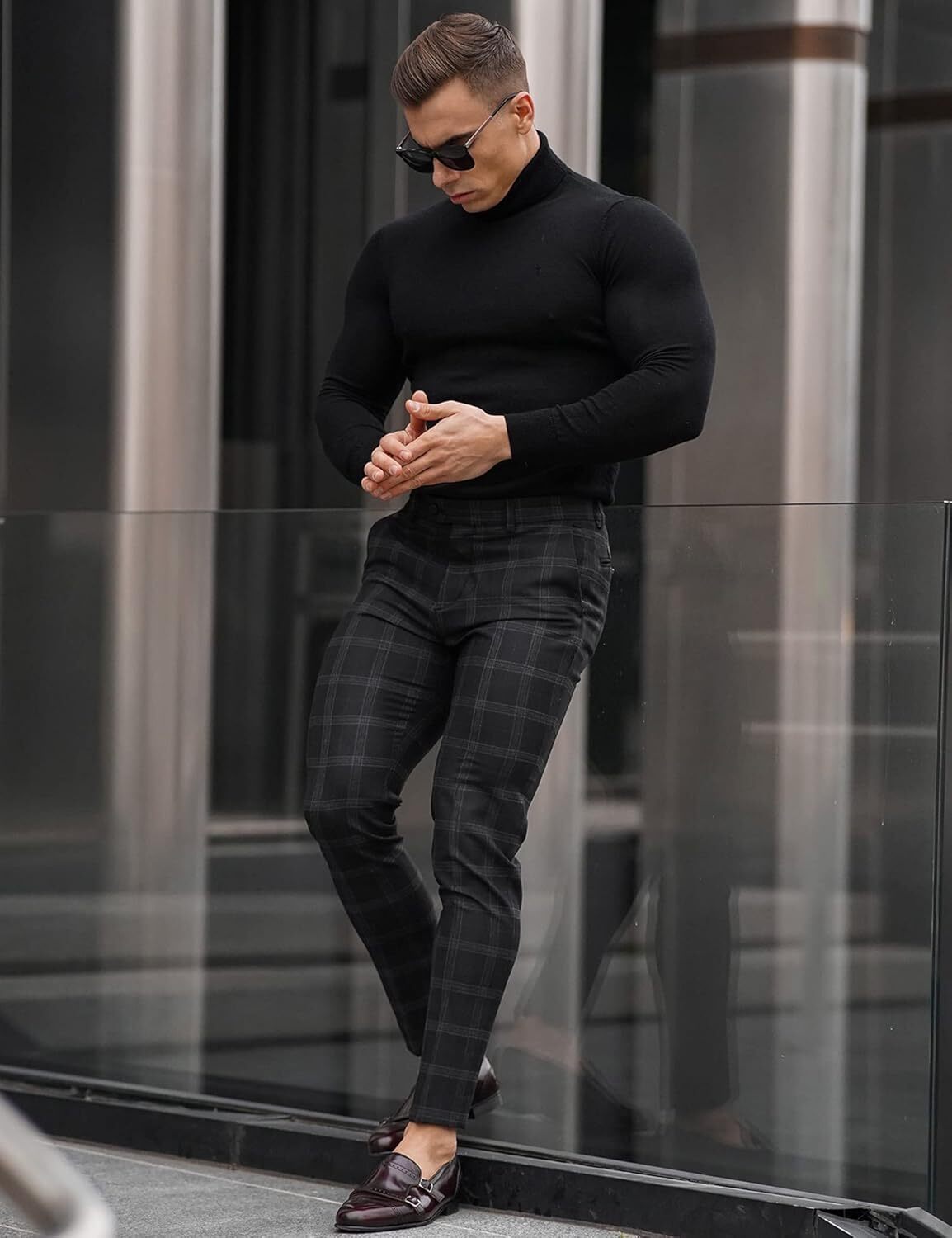 Men High-Neck Mock Turtleneck Ultra-Soft Undershirt Top Long Sleeve Pullover