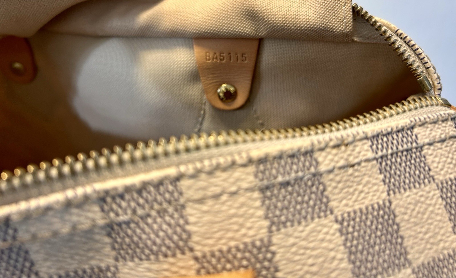Louis Vuitton Damier Azur Checkered Zip-Top Speedy 35 Made in France